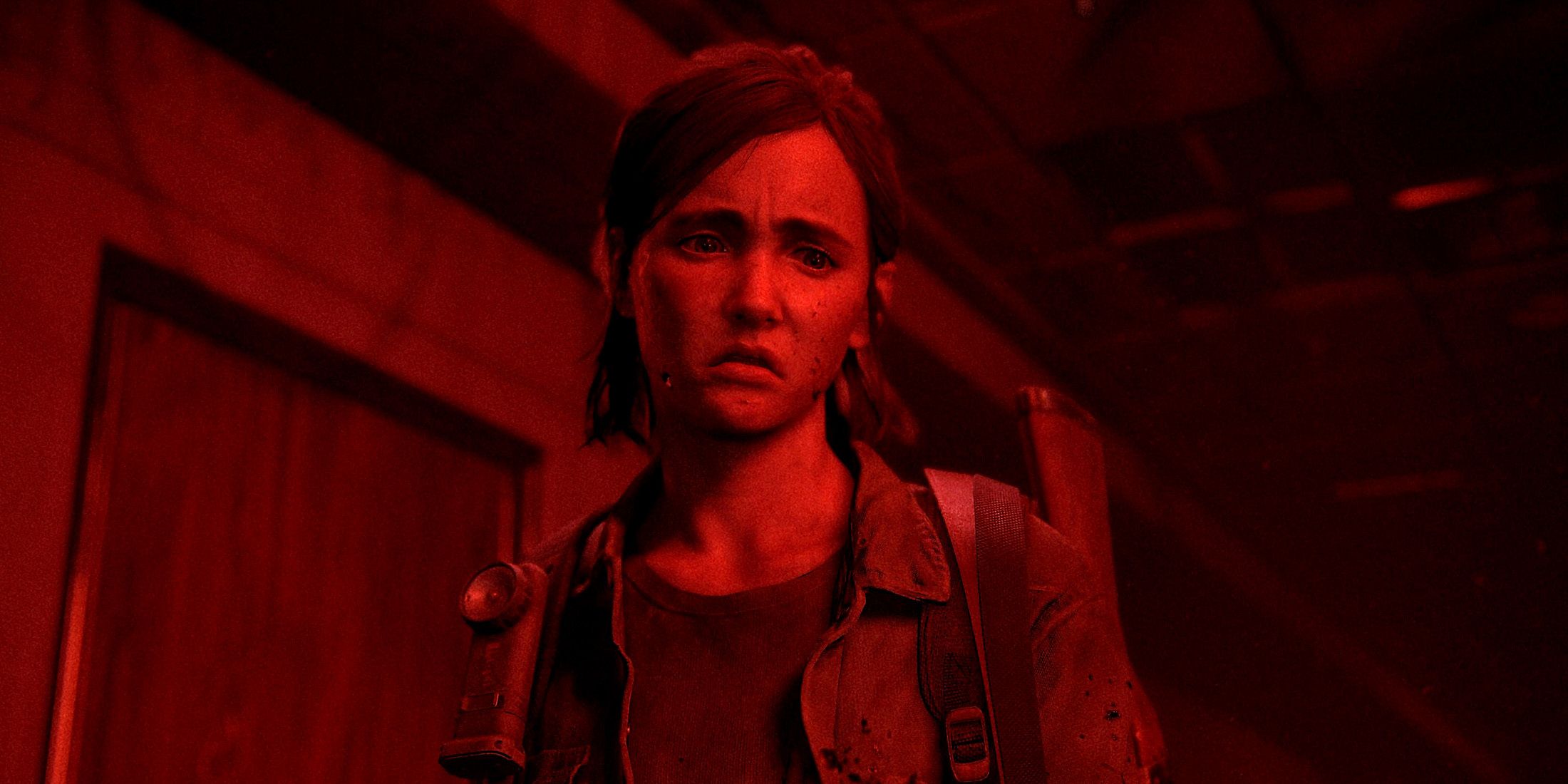 last of us 2 ellie crying red