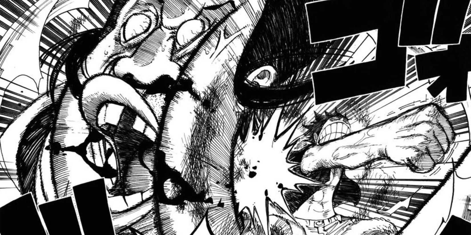 Luffy punches Saint Charlos in the face (Manga)