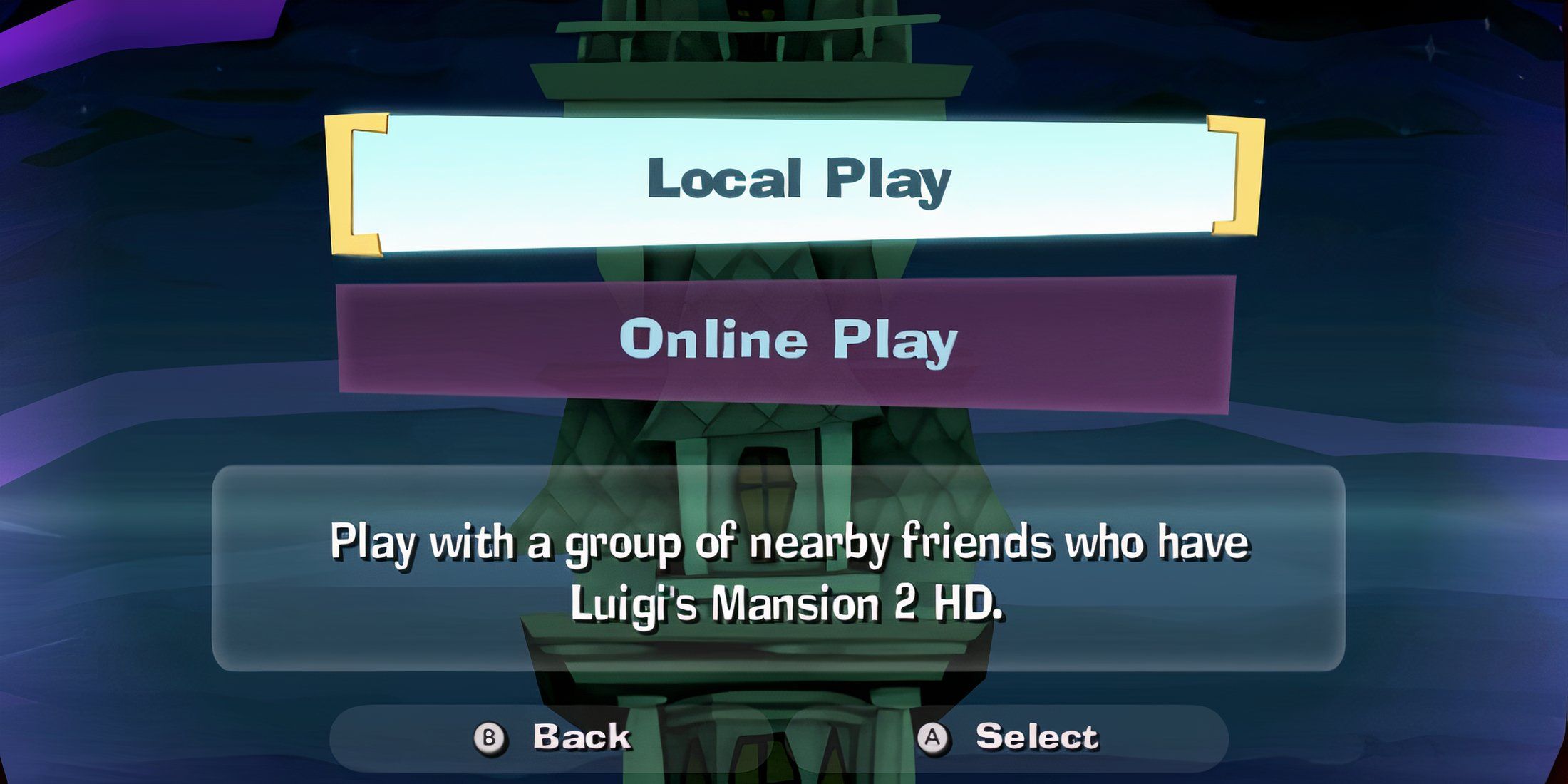 multiplayer options in luigi's mansion