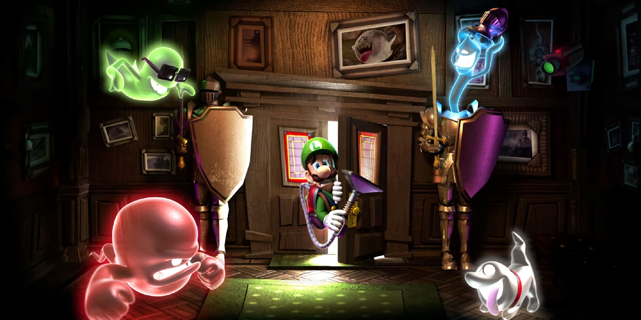 A promotional visual for Luigi's Mansion 2 HD
