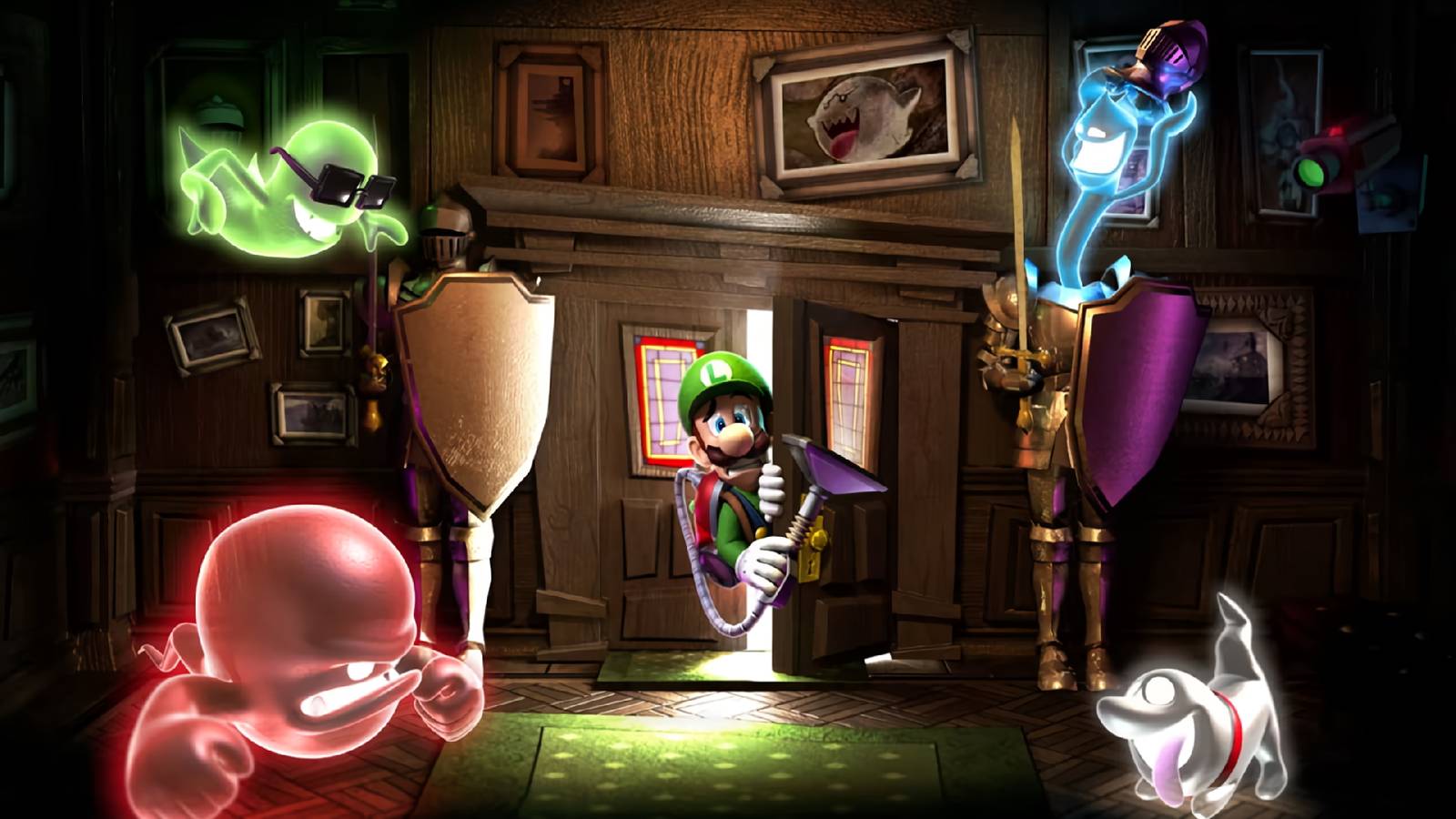 A promotional visual for Luigi's Mansion 2 HD