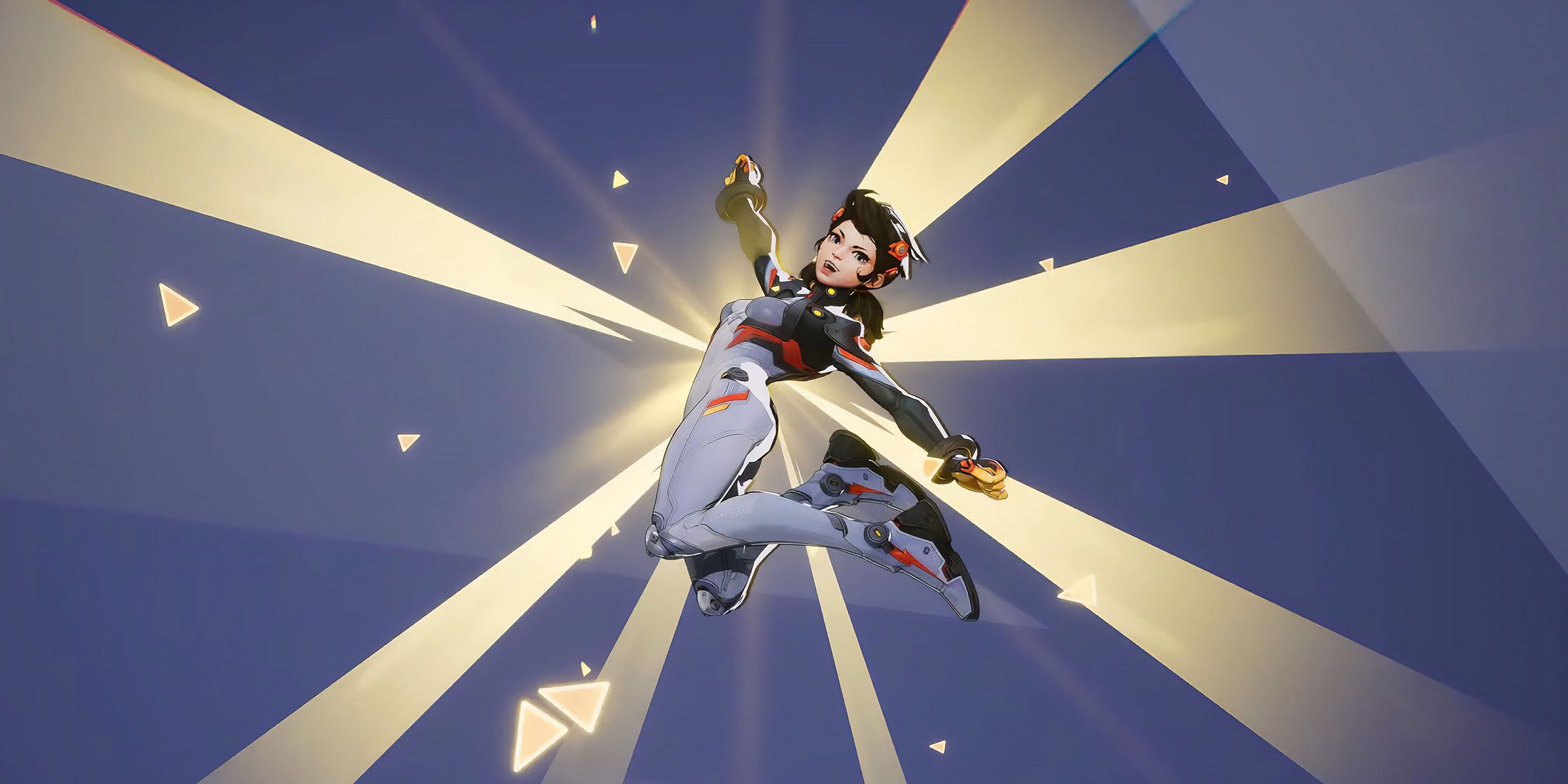 A screenshot of Peni Parker jumping into the air in Marvel Rivals.