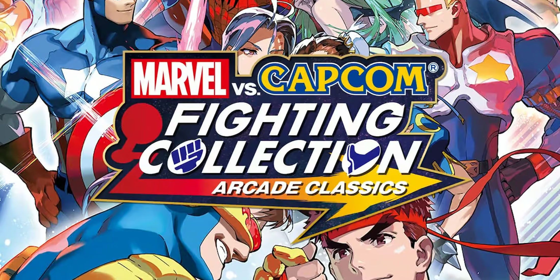 A promotional image for Marvel vs. Capcom Fighting Collection: Arcade Classics.