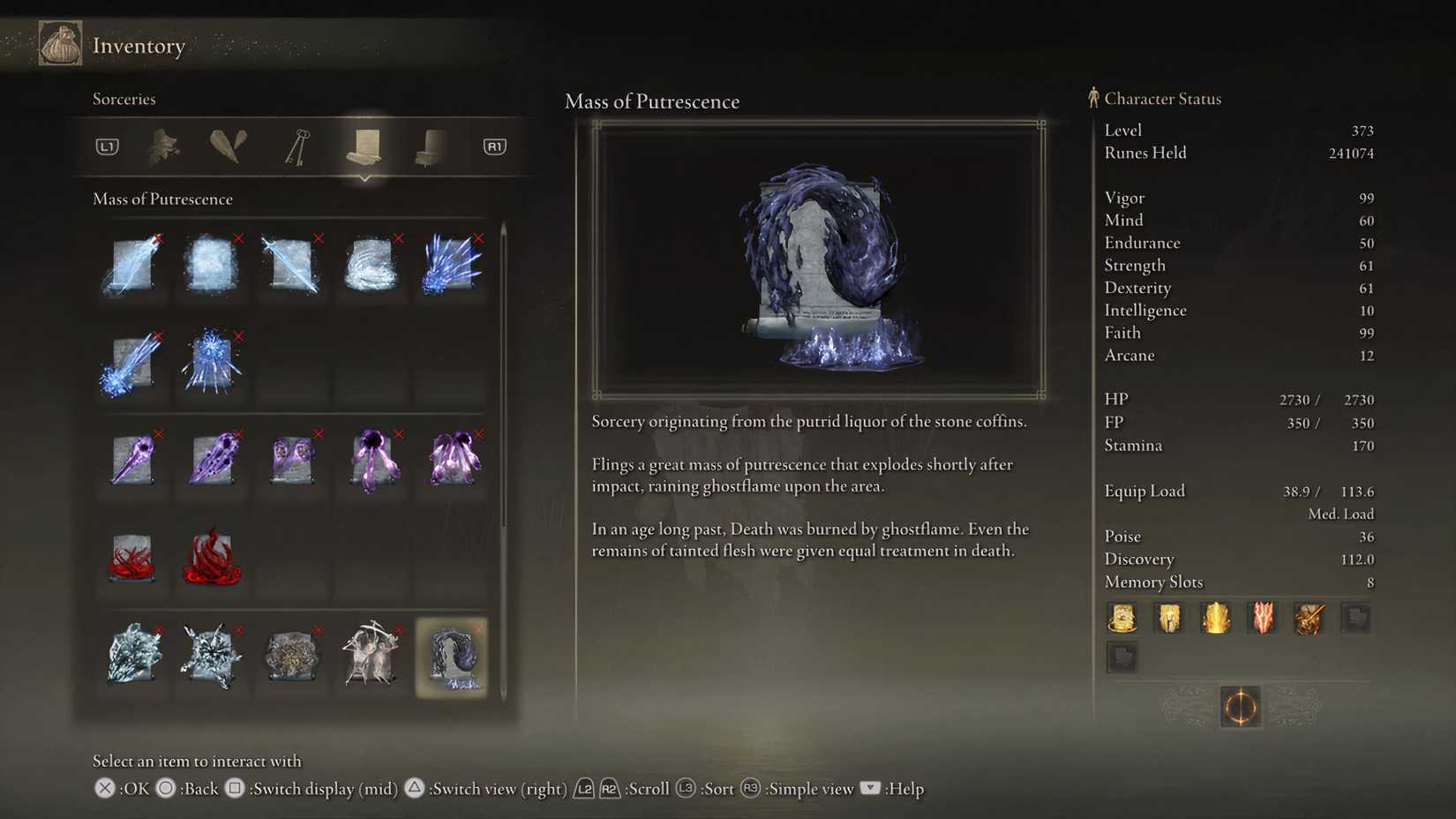 the inventory entry for Mass of Putrescence in Elden Ring: Shadow Of The Erdtree.