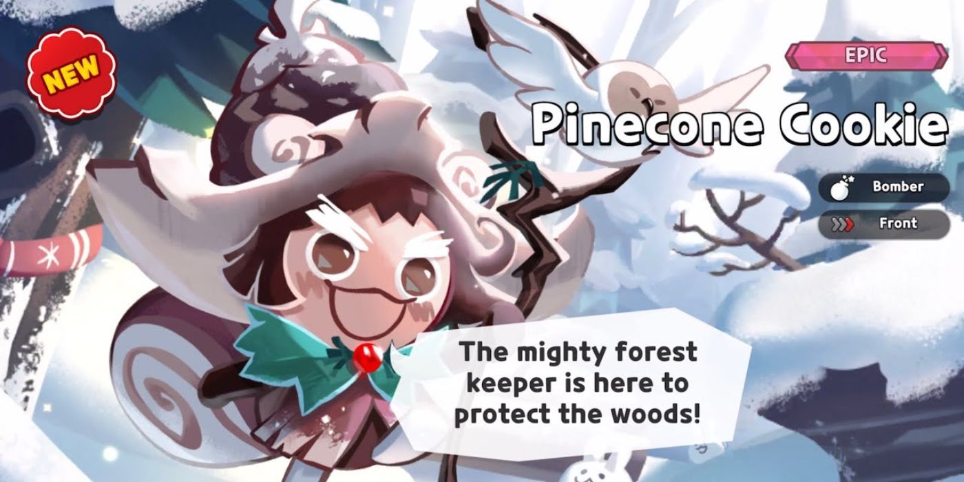 An image of Pinecone Cookie, a Bomber Type Cookie from Cookie Run: Kingdom