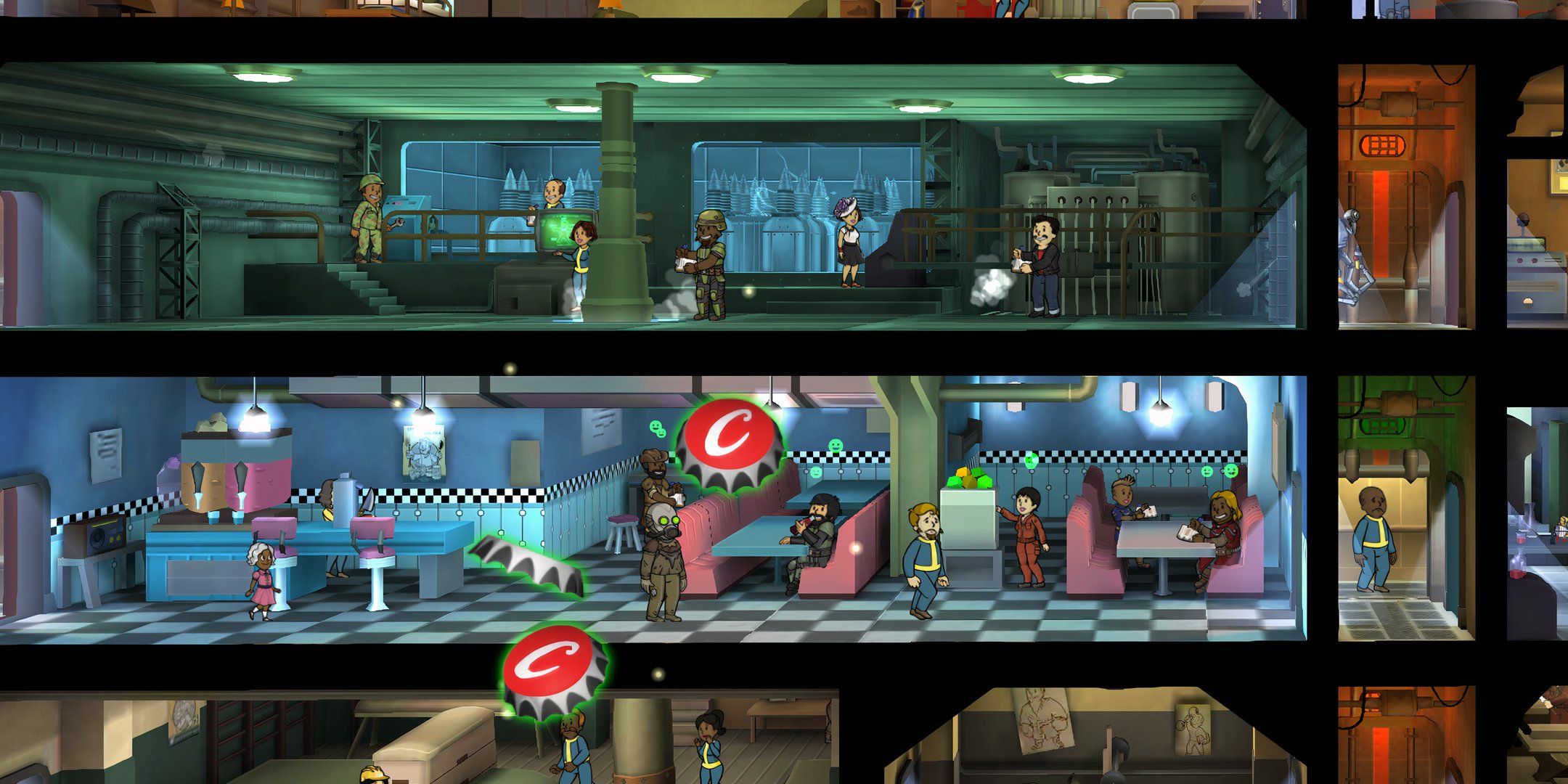 Merged Rooms in Fallout Shelter