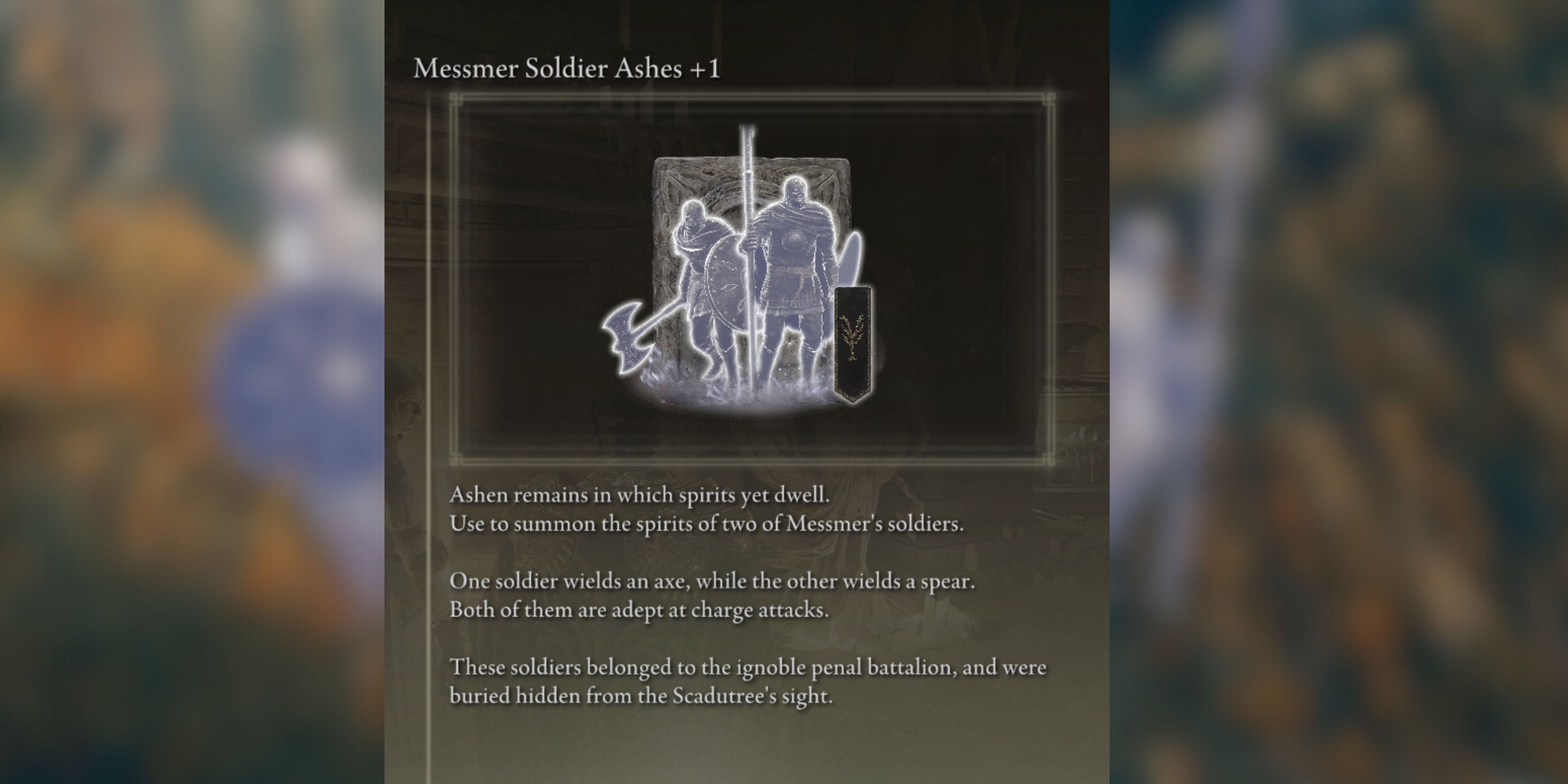 messmer soldier ashes description in elden ring shadow of the erdtree