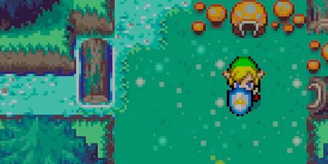 Link using the Mirror Shield in The Legend of Zelda: The Minish Cap