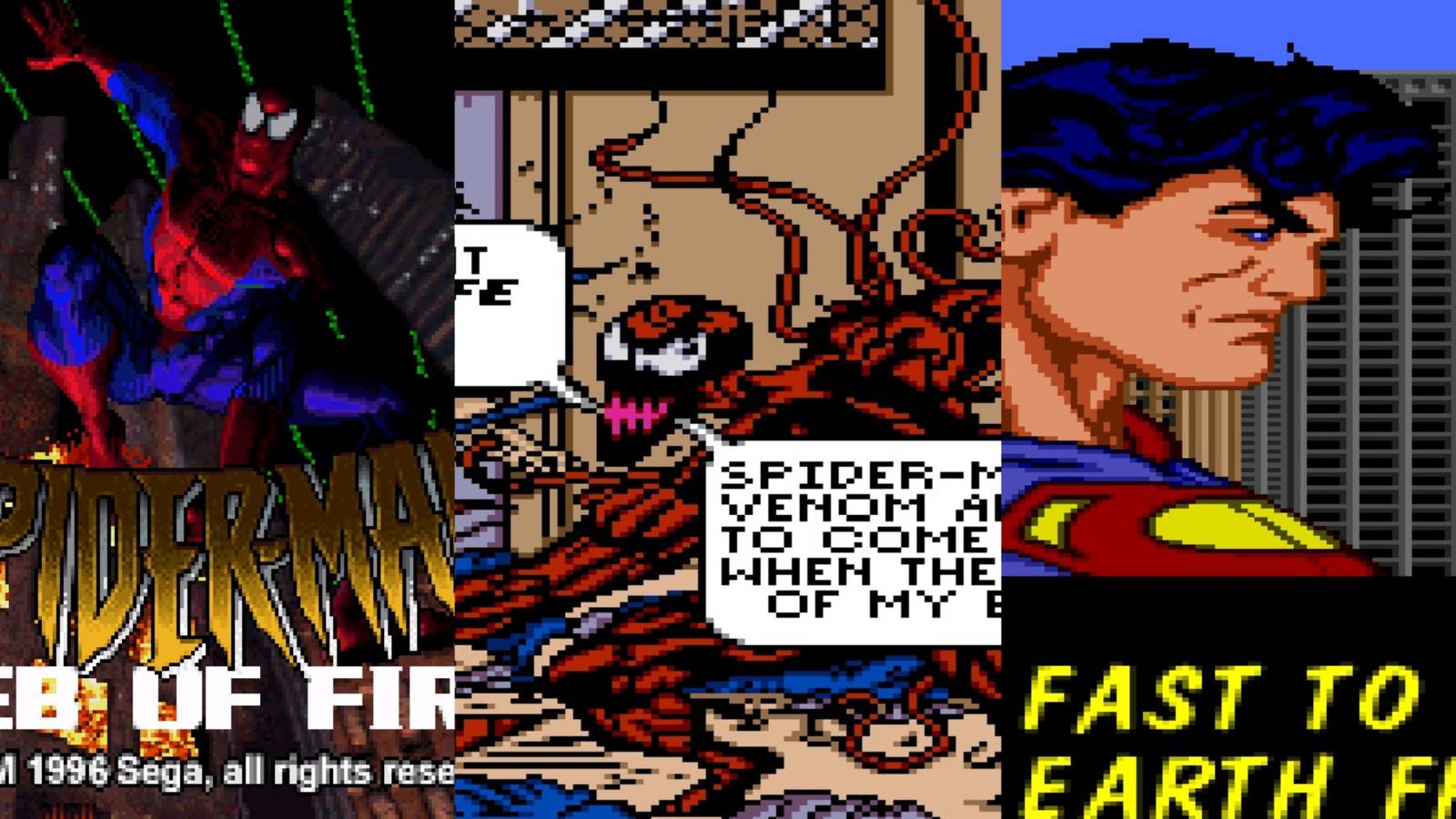 compilation of 3 90s superhero games