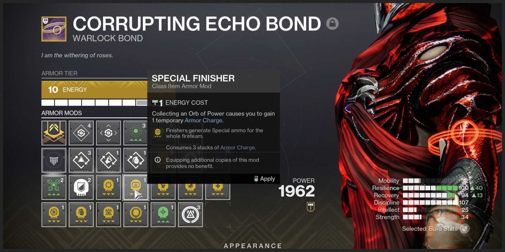 Special Finisher Warlock Bond Mod in Destiny 2