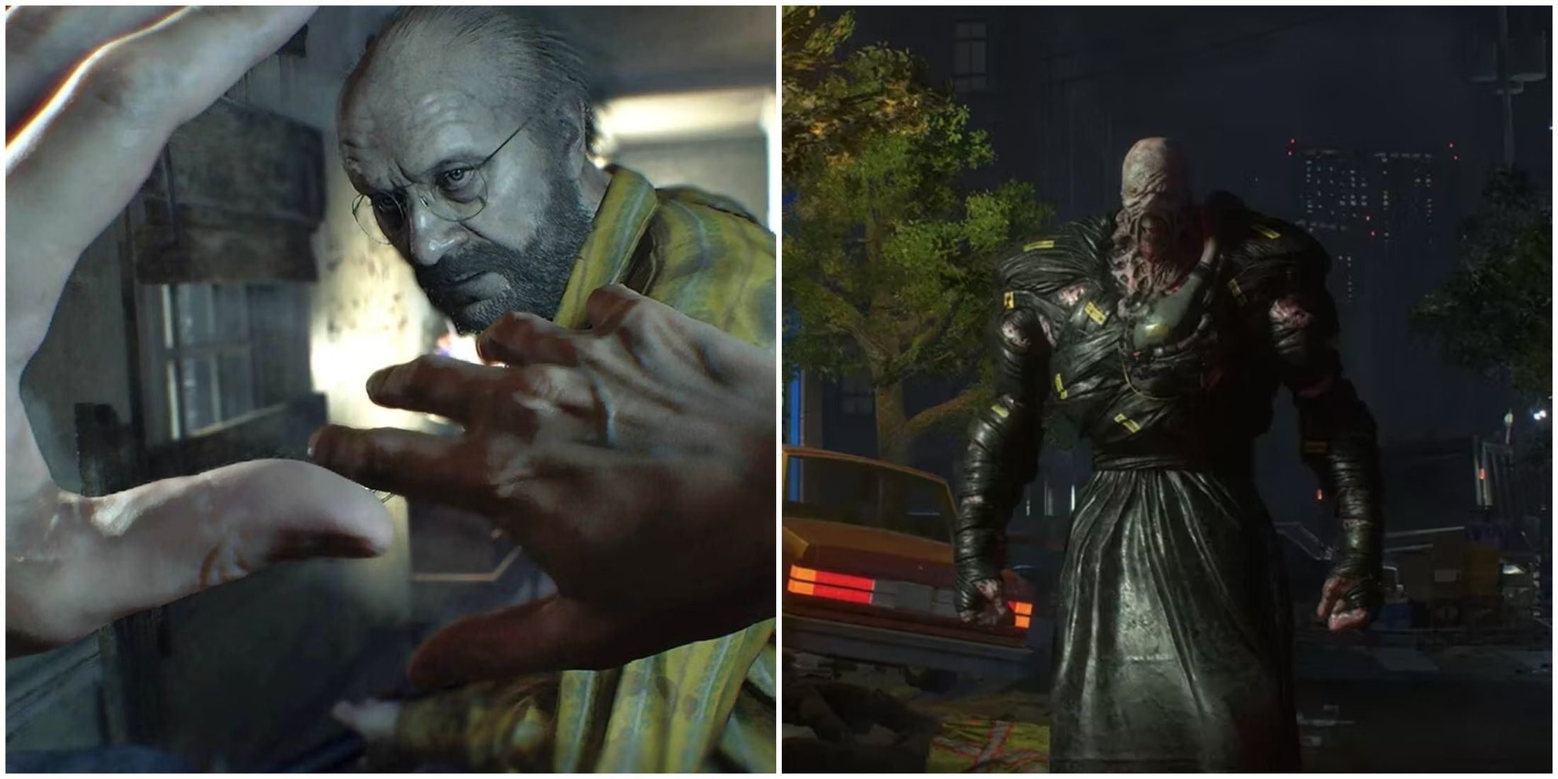 Jack Baker and Nemesis in Resident Evil 7 and Resident Evil 3