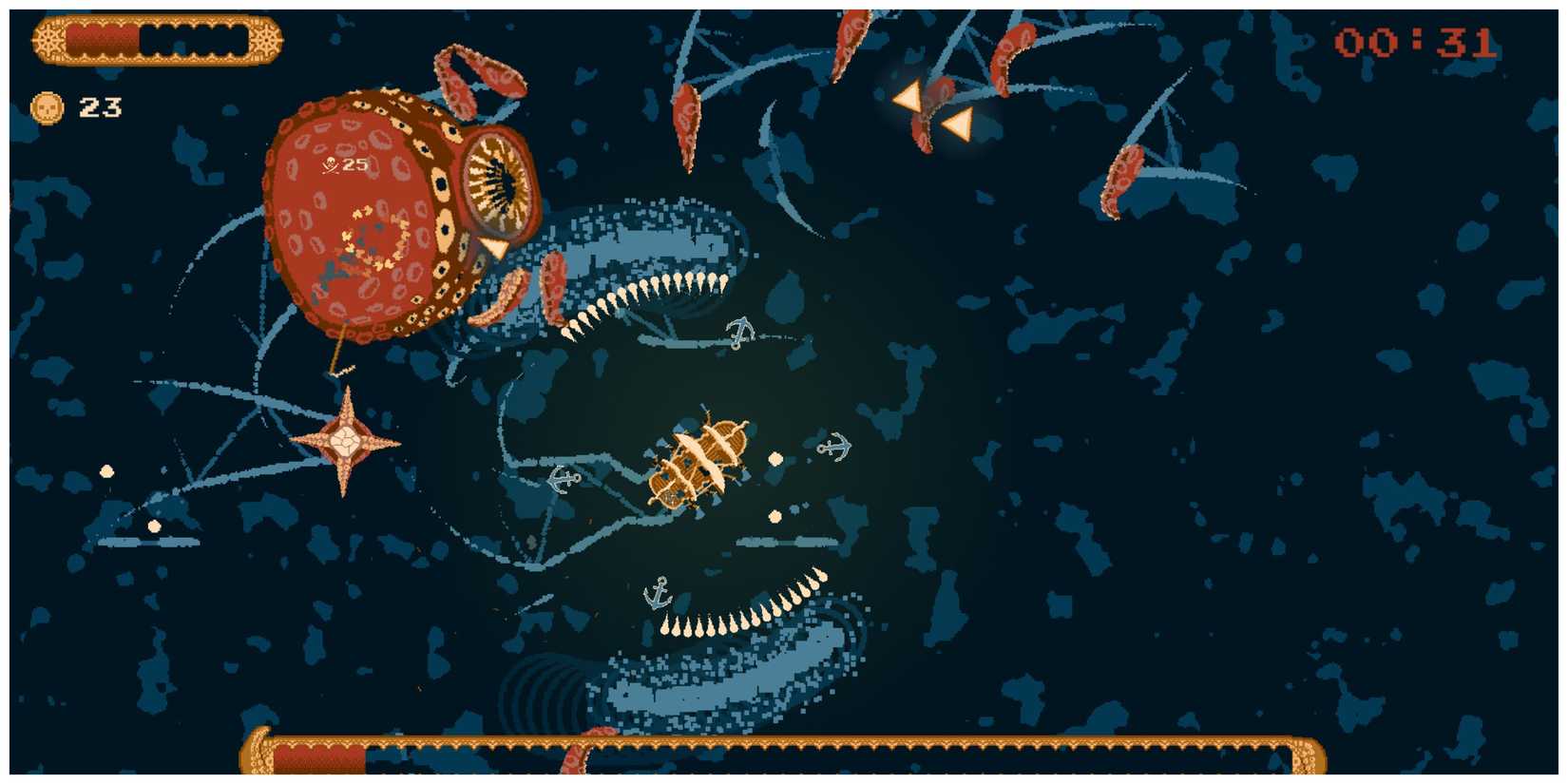 Fighting a Sea Monster in Sea of Survivors