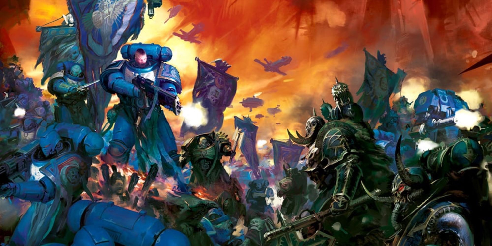 Warhammer 40k: 7 Reasons To Play Space Marines Ultramarines fight against an army of chaos