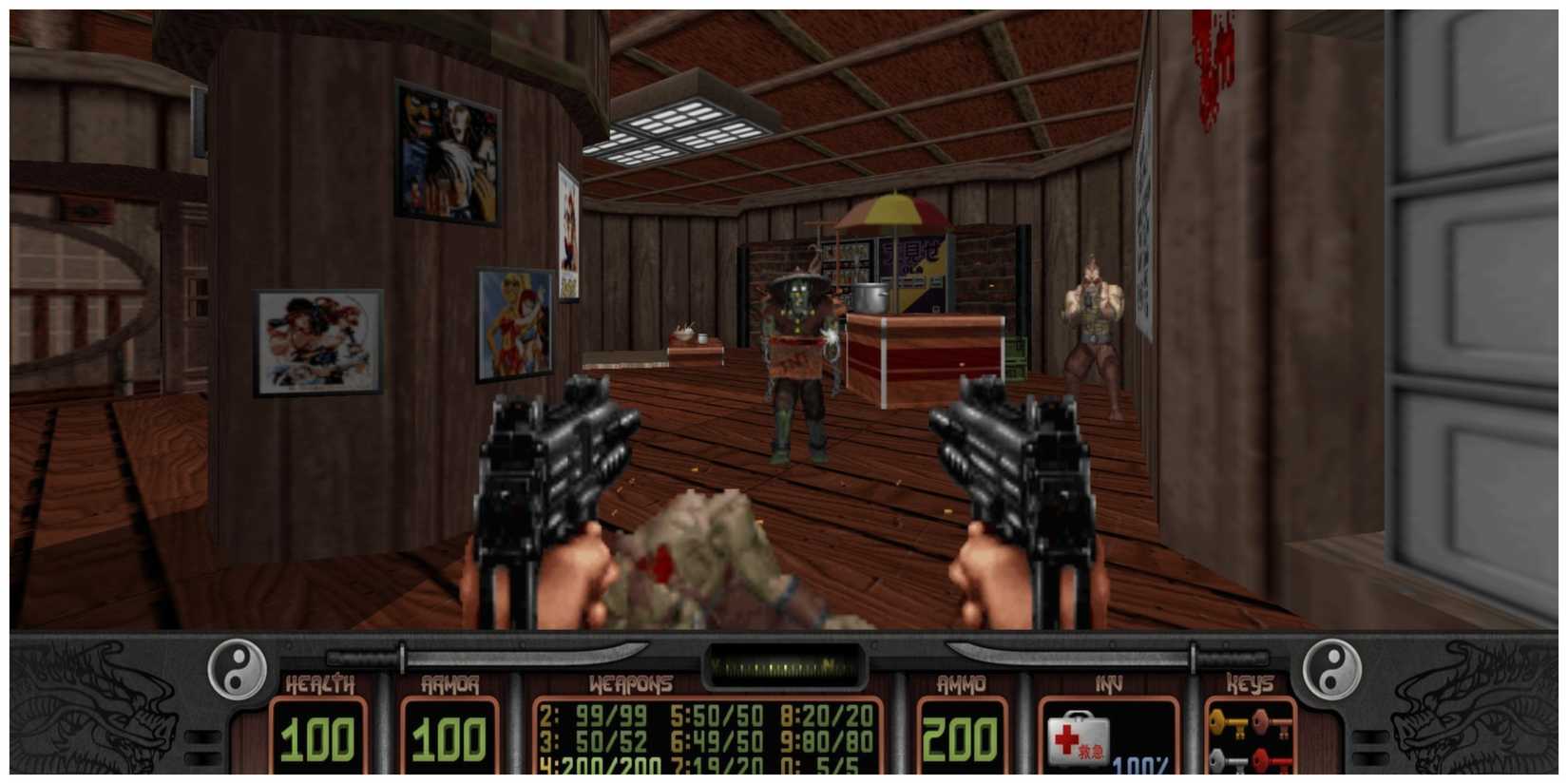 Shadow Warrior - Steam Screenshot (Aiming Two Uzis At An Enemy)