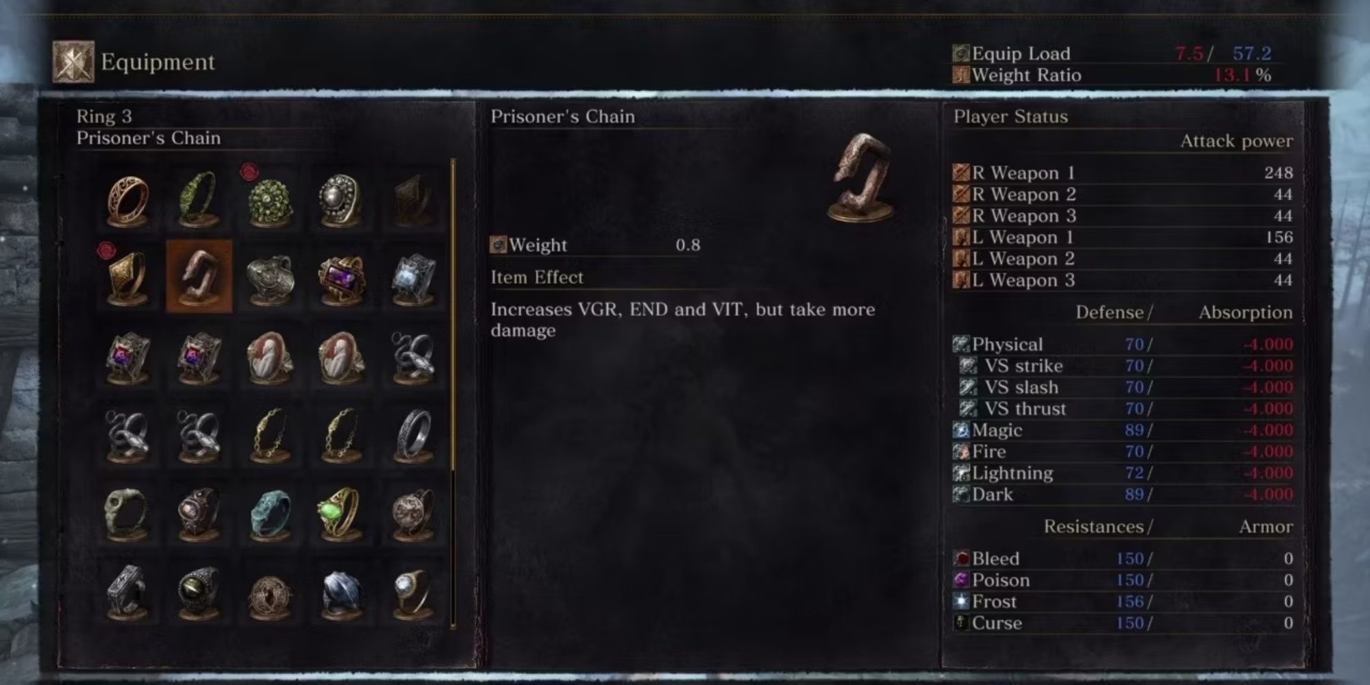 Prisoner's chain item in Dark Souls 3