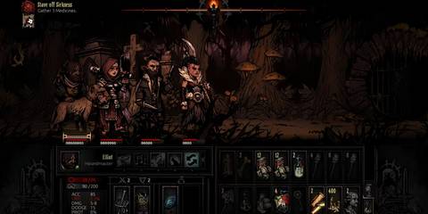 Walking through a dungeon in darkest dungeon