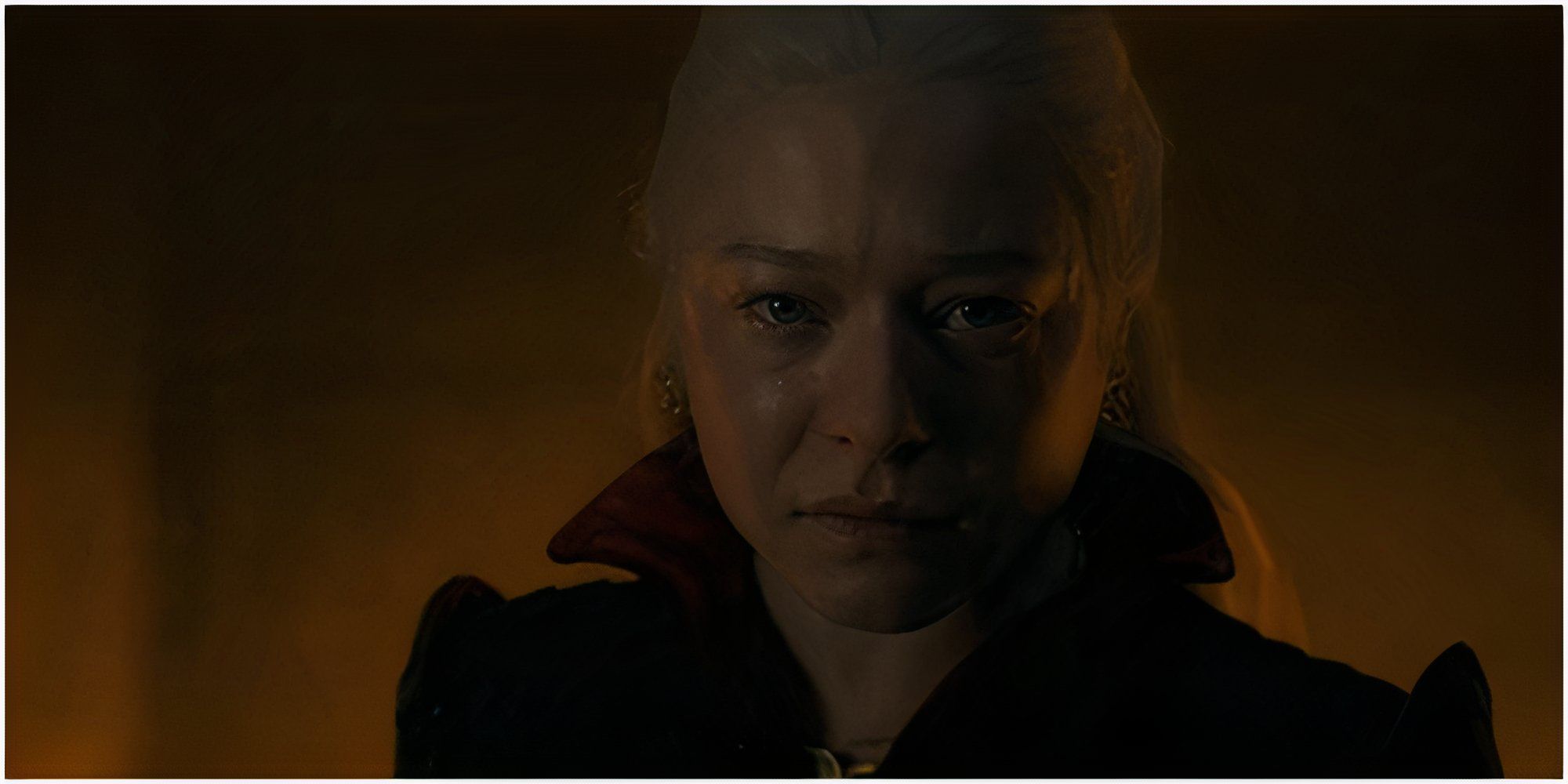 Rhaenyra Targaryen gives a grimace of pain in the House of the Dragon Season 1 Finale.