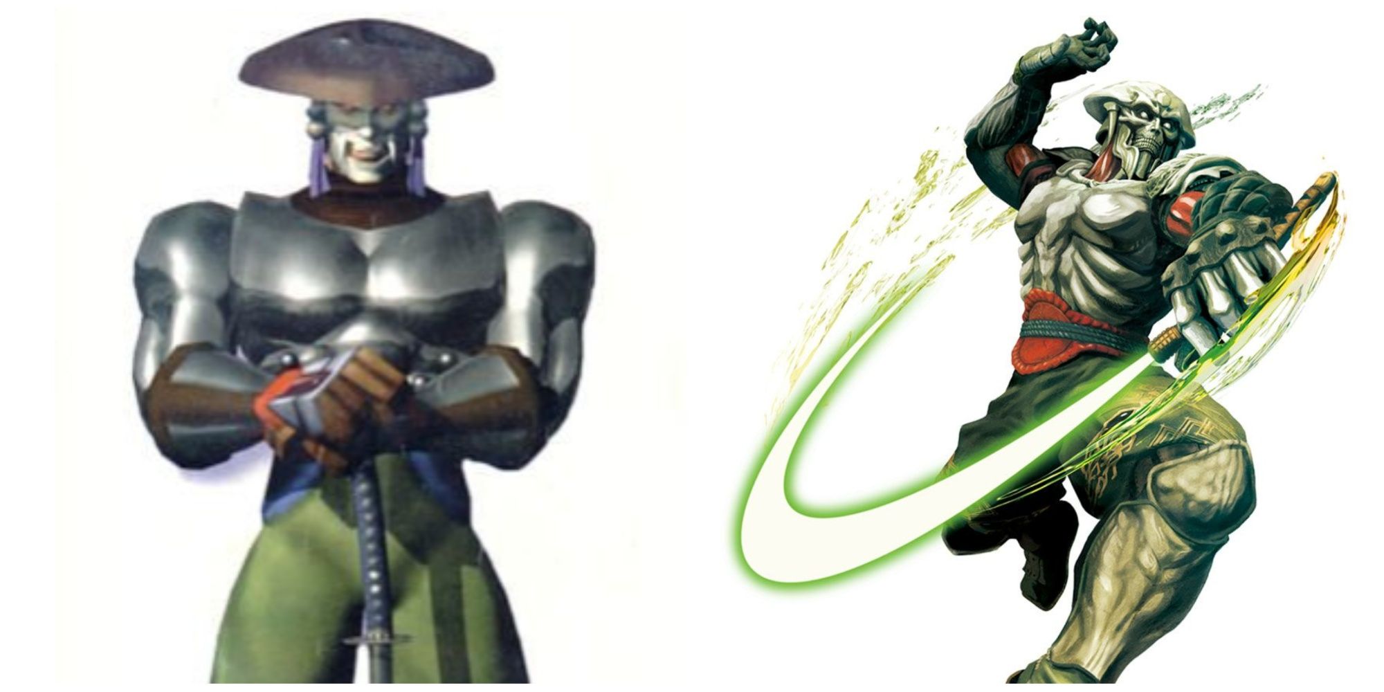 Yoshimitsu's designs in Tekken 2 and Tekken 3