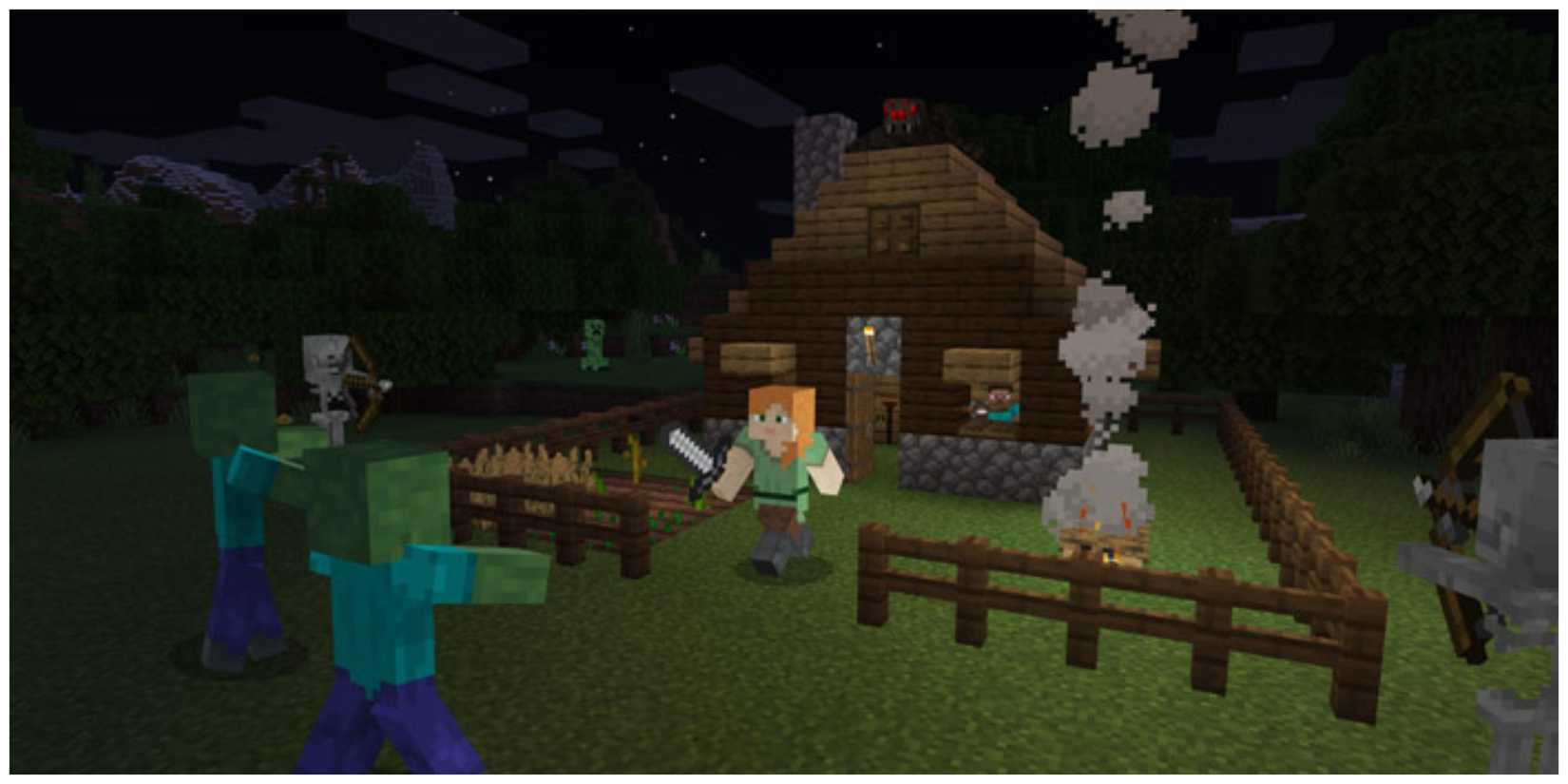Minecraft - IGDB Screenshot (Defending A House From Zombies)