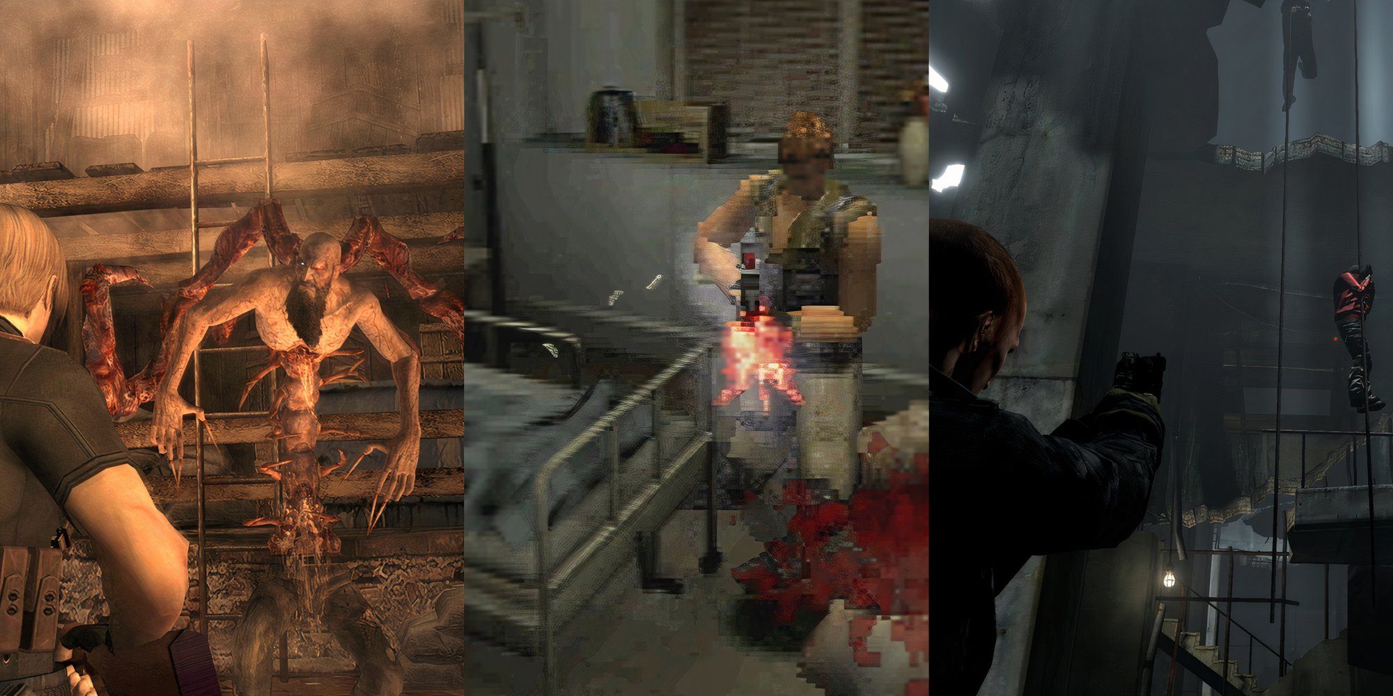 collage of 3 resident evil games