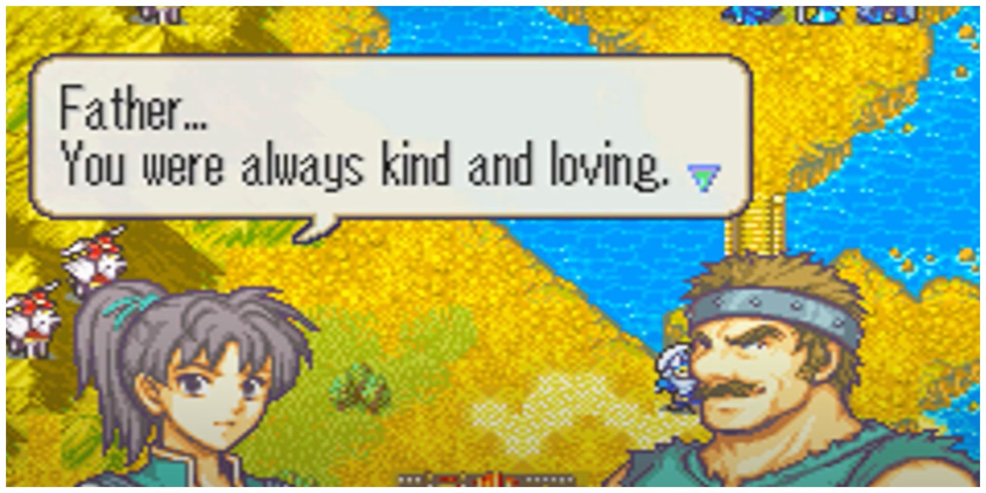 Fir talking to Bartre; "Father... you were always kind and loving."