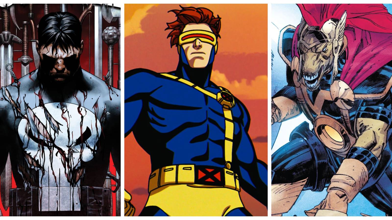 the punisher, cyclops, beta ray bill