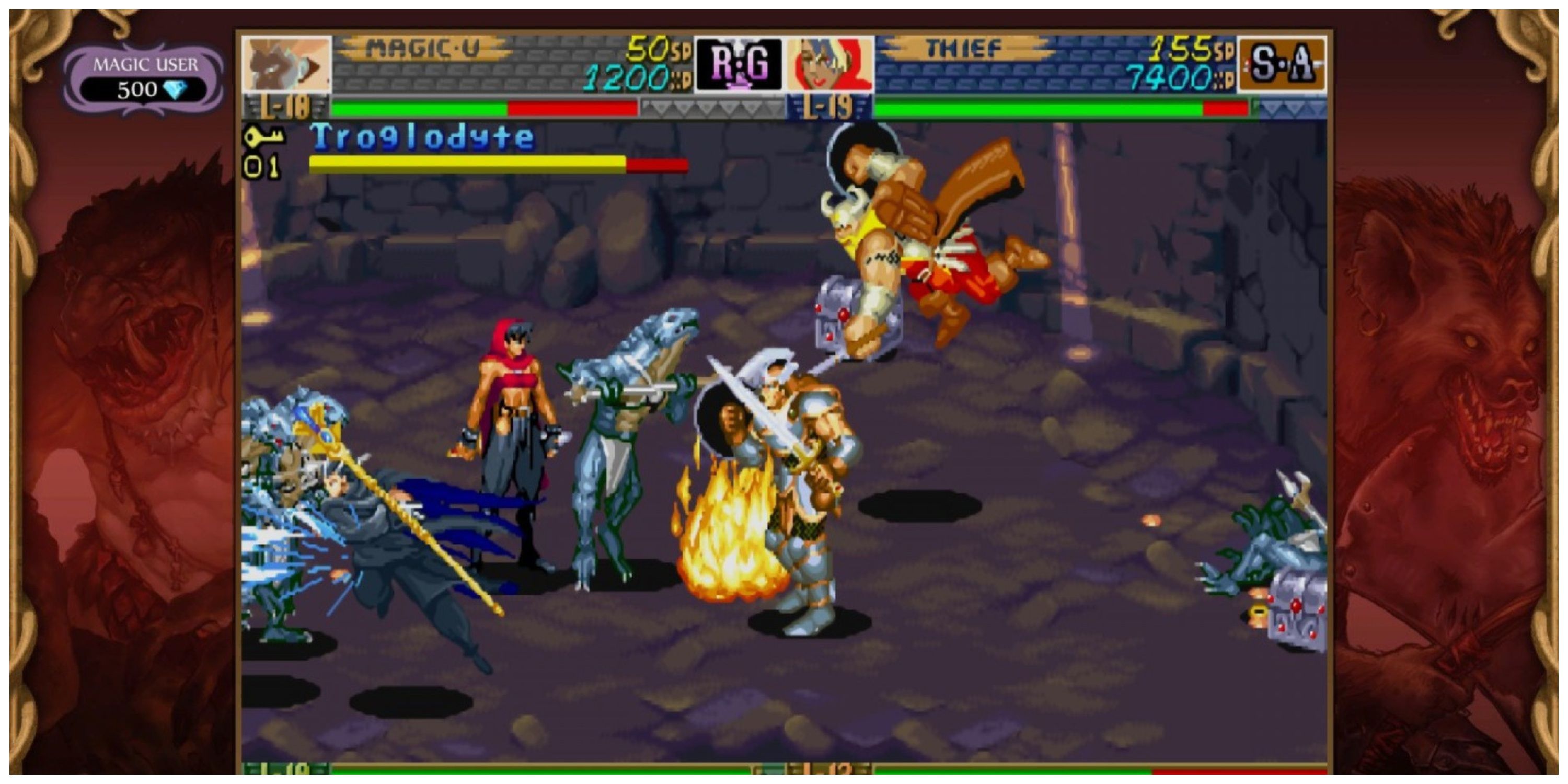 D&D: Chronicles Of Mystara - Steam Screenshot (A Party Fighting Enemies)