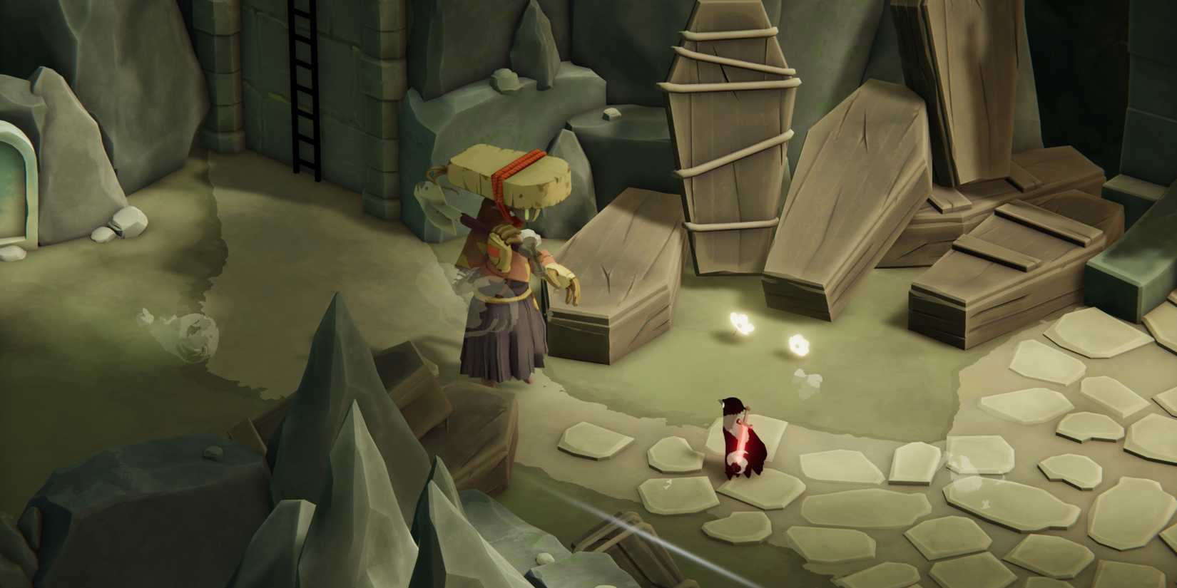 7 Best Isometric Soulslike Games, Ranked Main crow character approaches an NPC