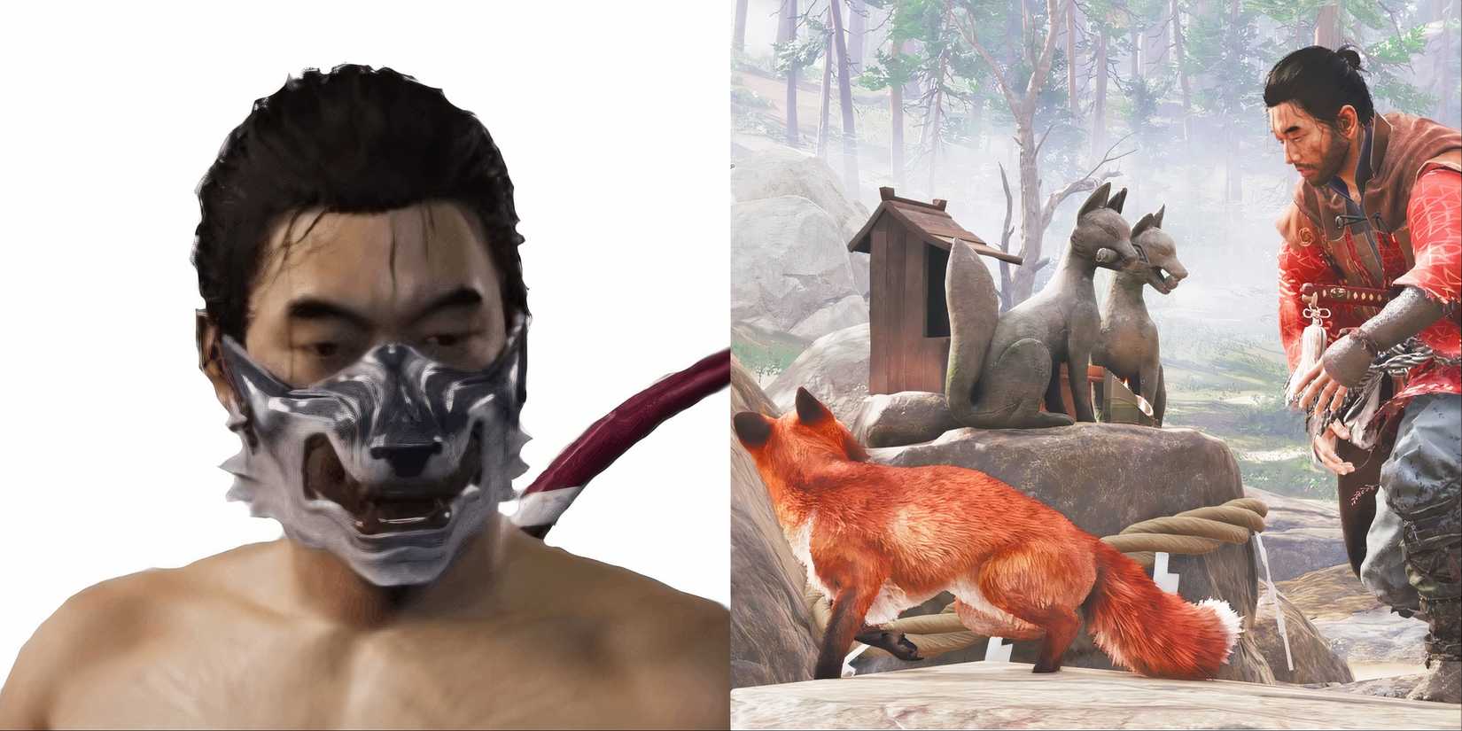 Ghost Of Tsushima: Wolf Mask and Fox Shrine