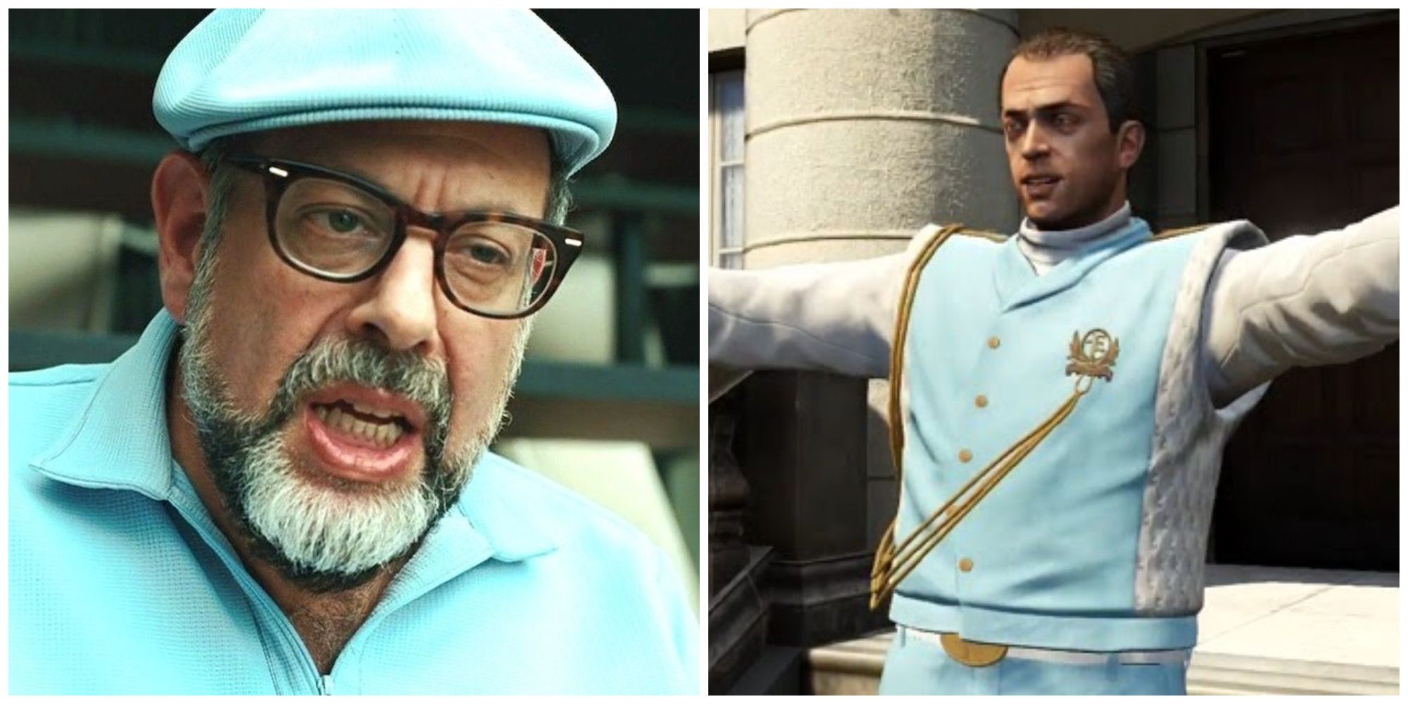 Fred Melamed as Sy Ableman in A Serious Man; Cris Formage (voiced by Melamed) GTA