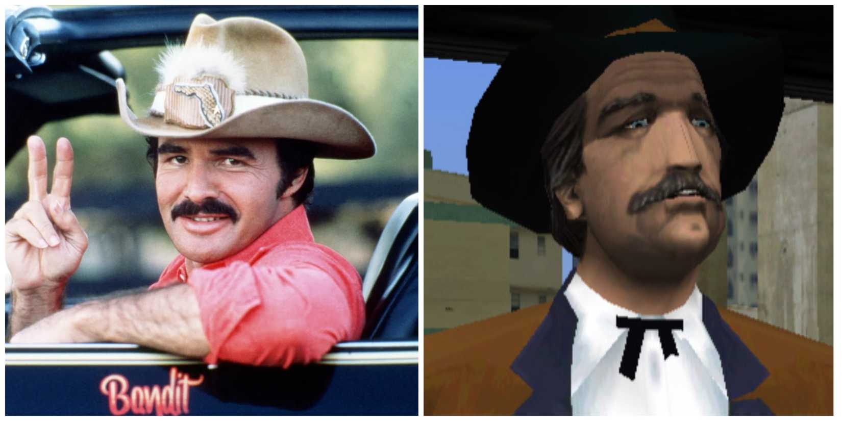 Burt Beynolds as Bo "The Bandit" Danville ; Avery Carrington (voiced by Reynolds) in Vice City