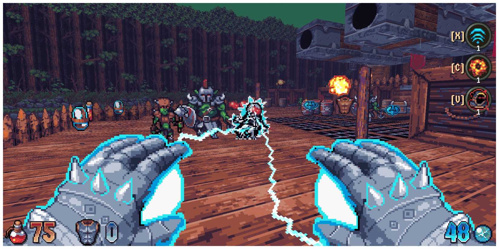 Wizordum - Steam Screenshot (Shooting A Lightning Spell)
