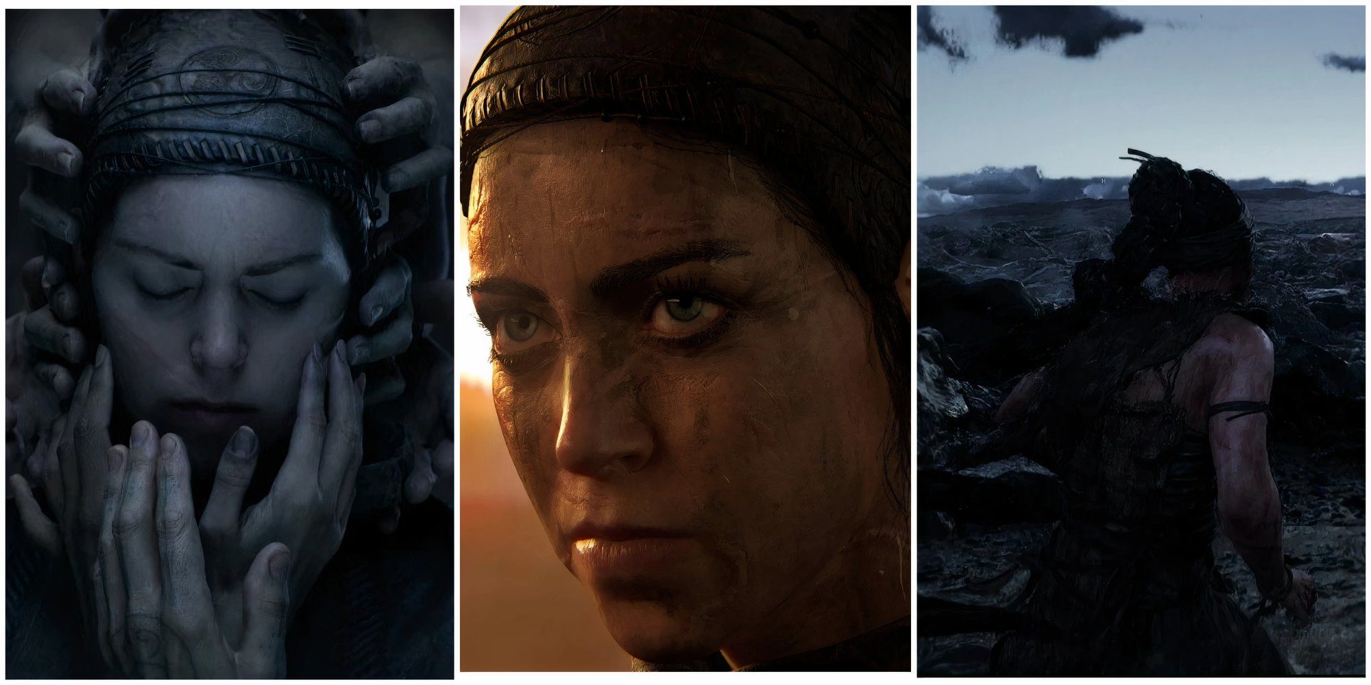 A collage of images of Senua from mods for Senua's Saga: Hellblade 2 
