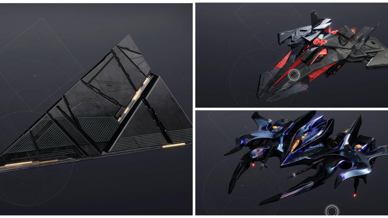 selection of ships from destiny 2