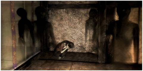 Ghost surrounding a girl in Fatal Frame