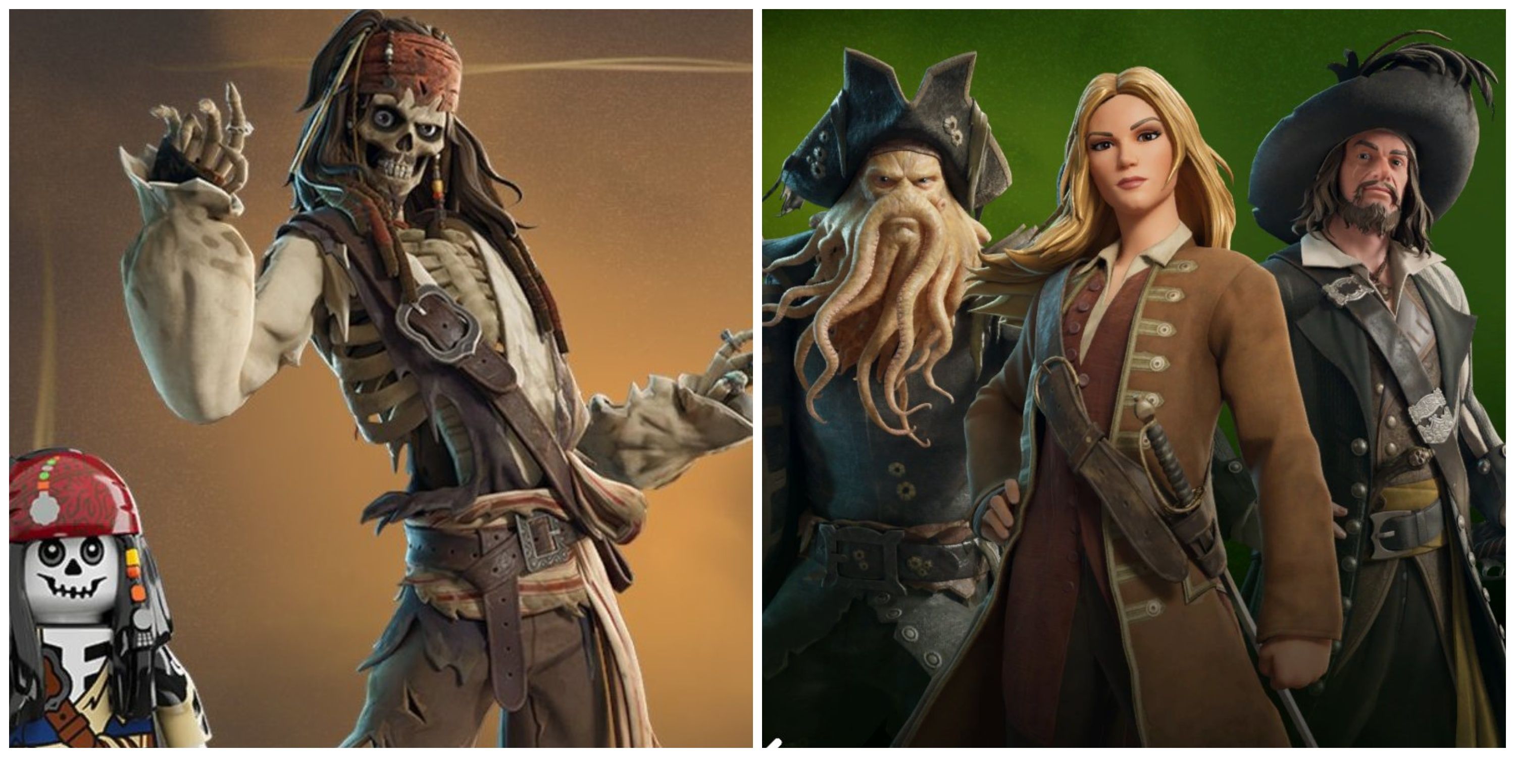 cursed jack sparrow, davy jones, elzaibeth swann, captain barbossa