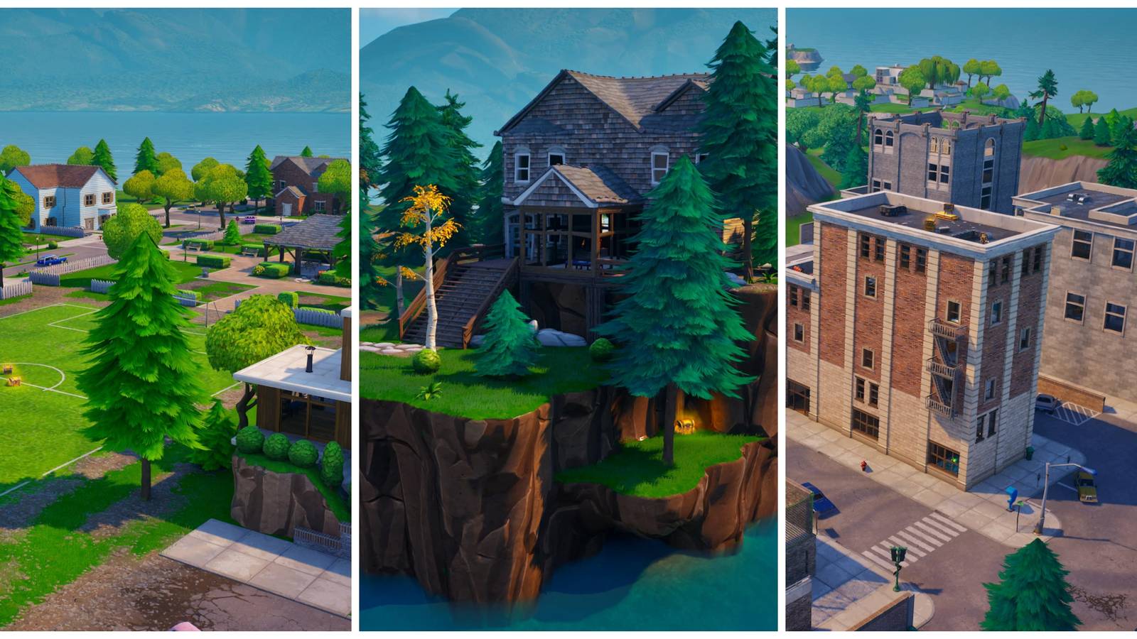 pleasant park, lil loot lake, tilted towers