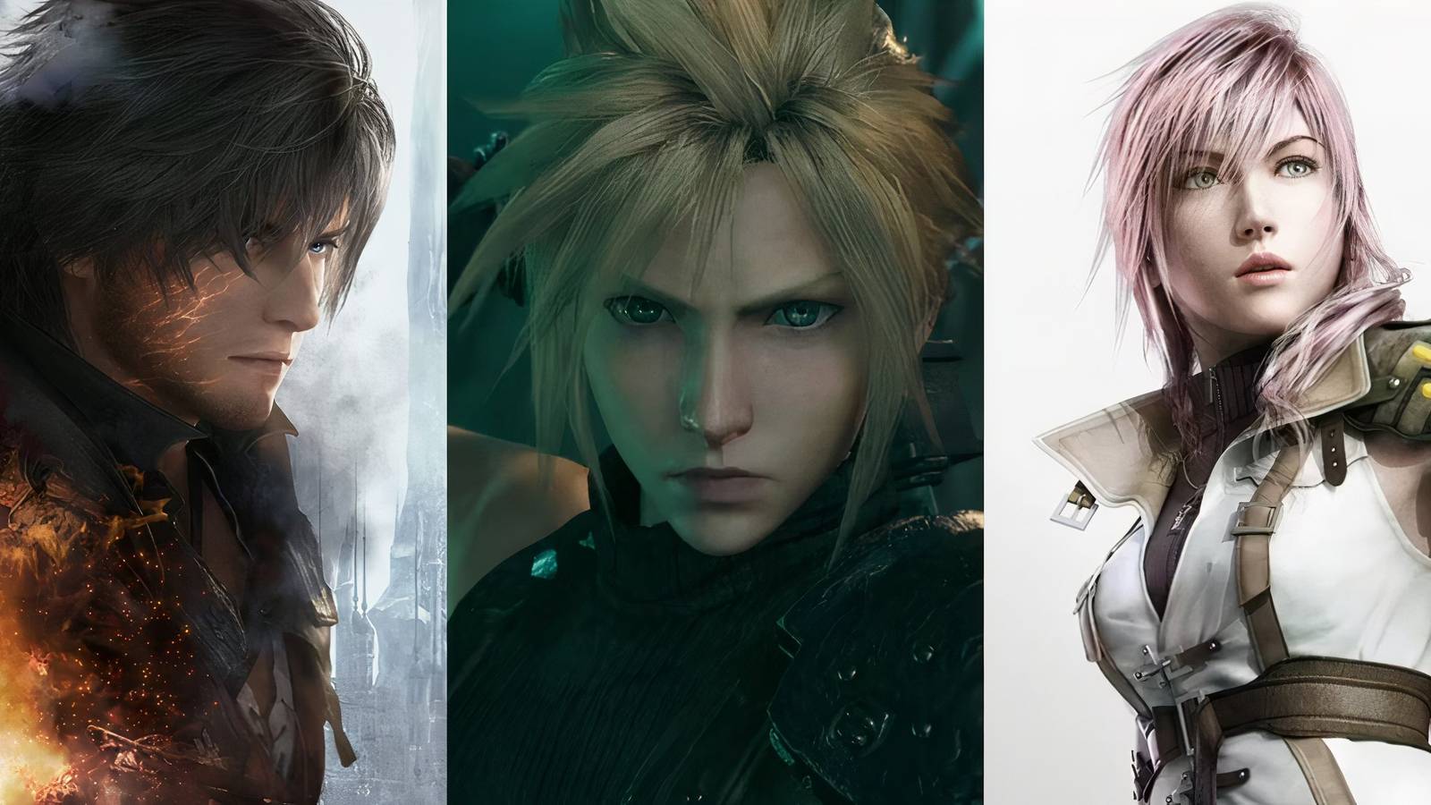 Clive, Cloud and Lightning. Feature image for protagonists stronger than Cloud