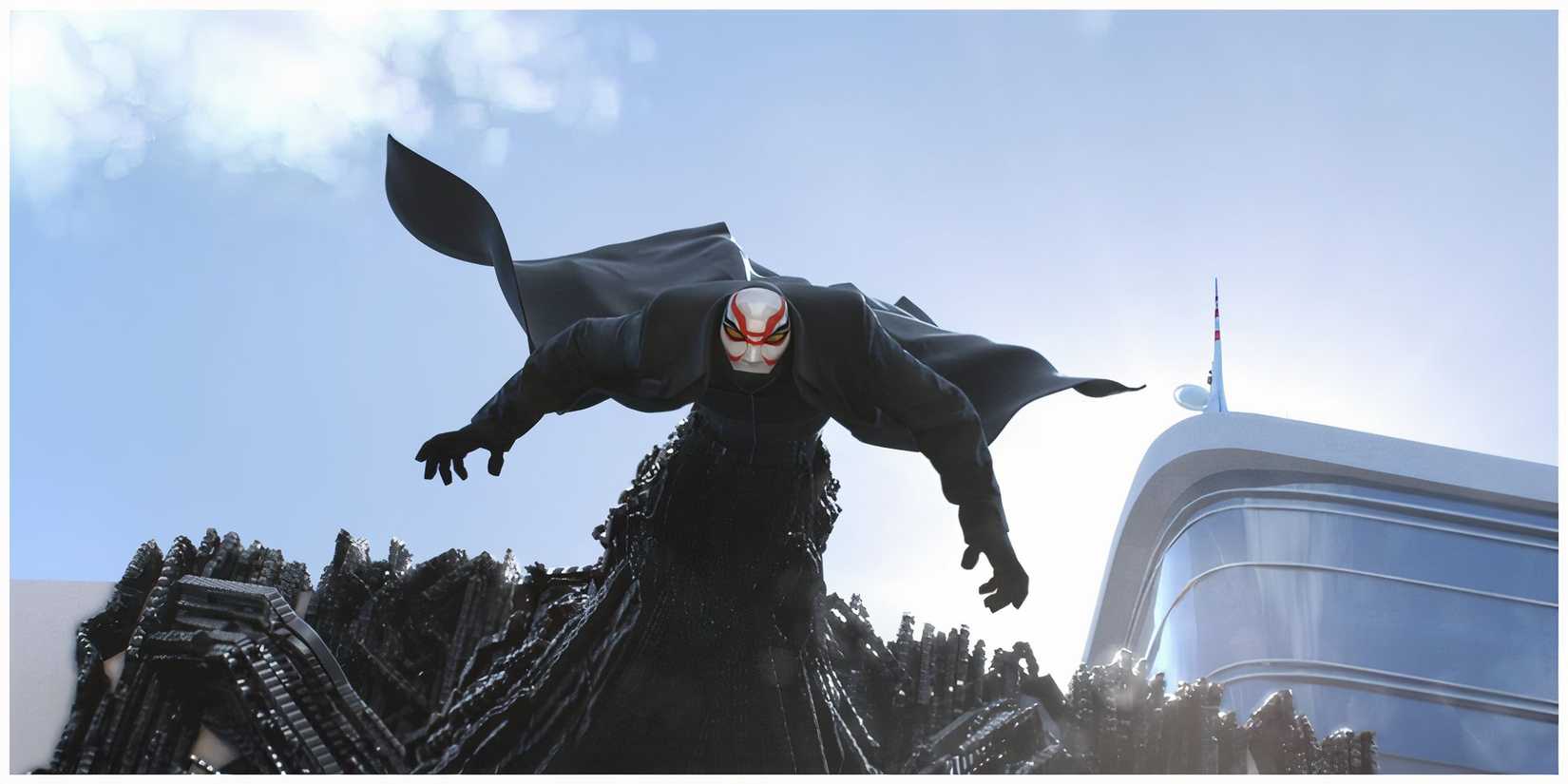 Callaghan as the villain mid fight