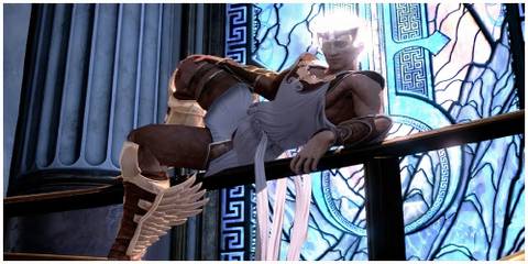 Hermes gloating over Kratos in God of War 3