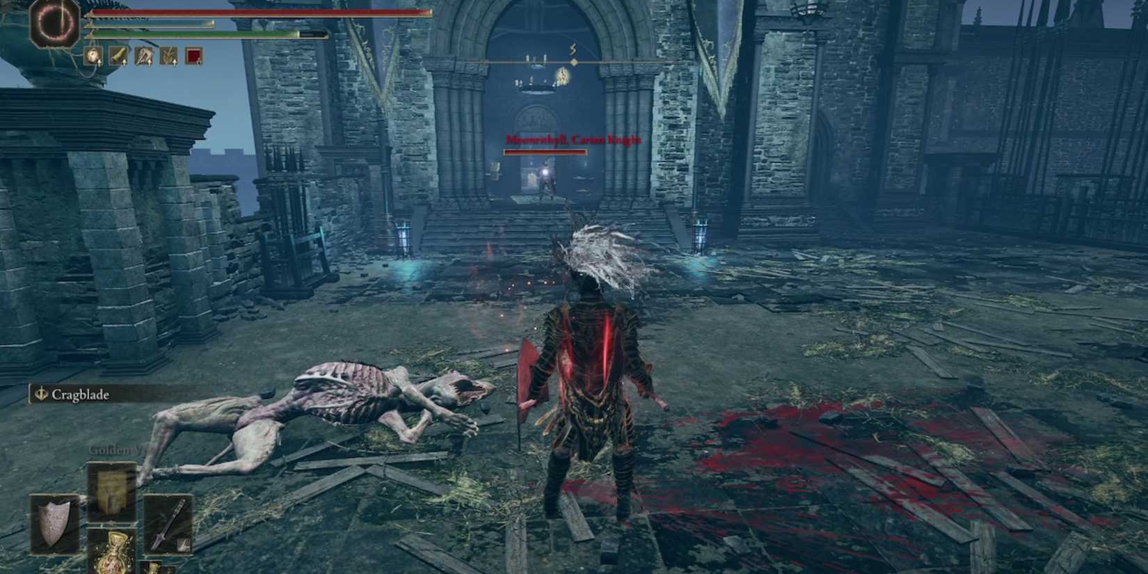 The player fighting Moonrithyll in Elden Ring: Shadow of the Erdtree.