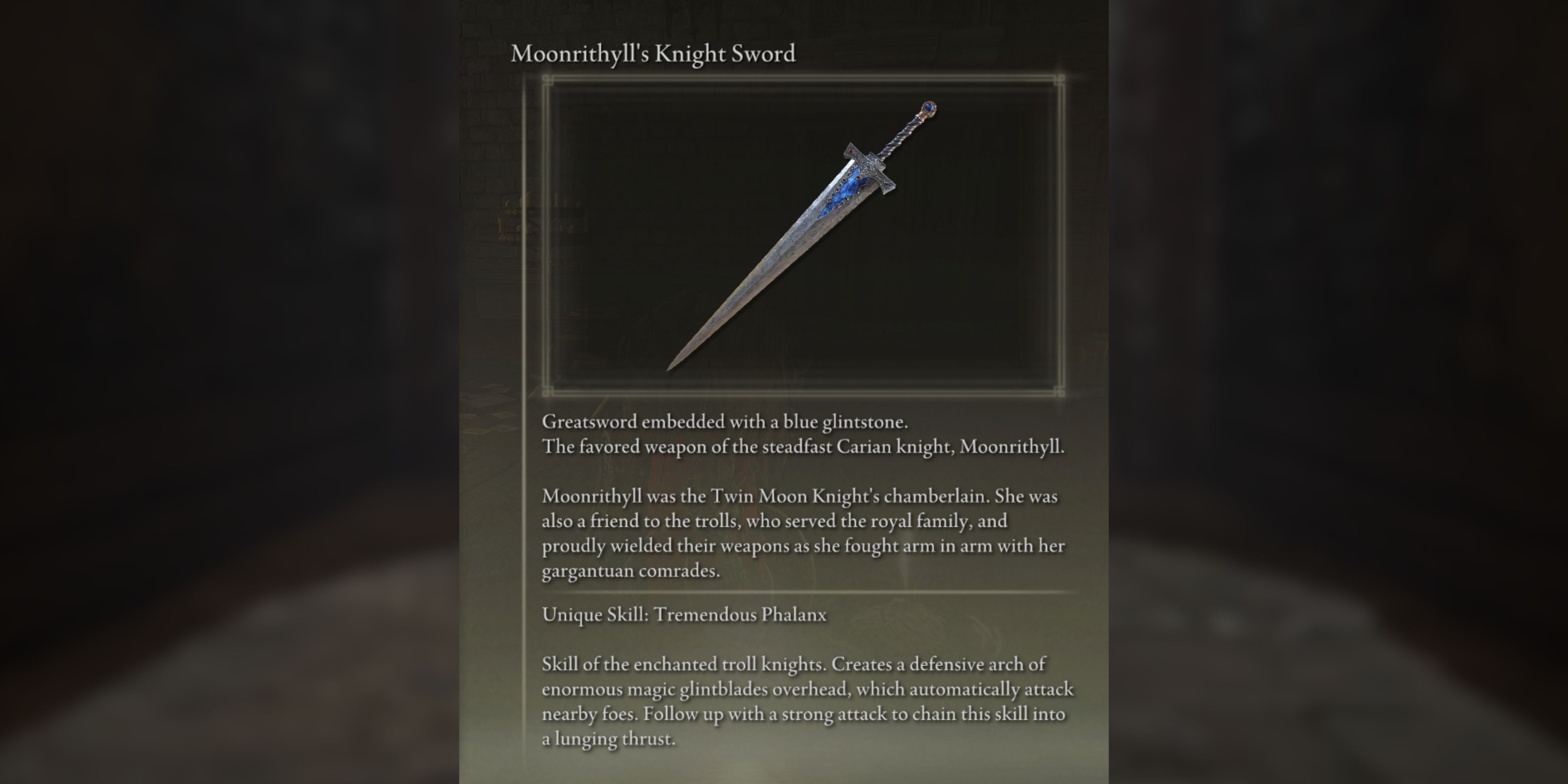 moonrithyll's knight sword in elden ring shadow of the erdtree