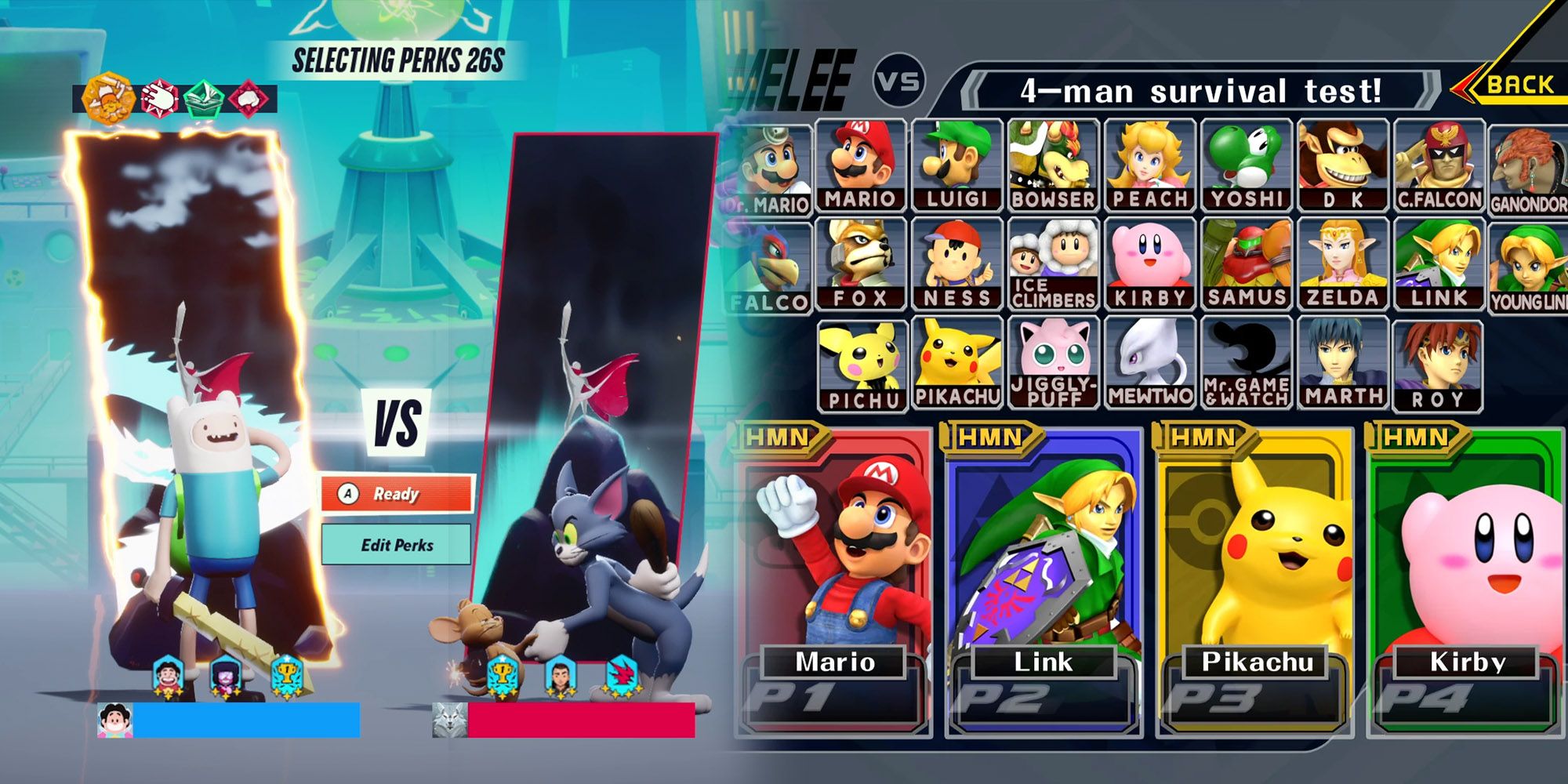 Multiversus - Comparing Pre Match Screen to Melee