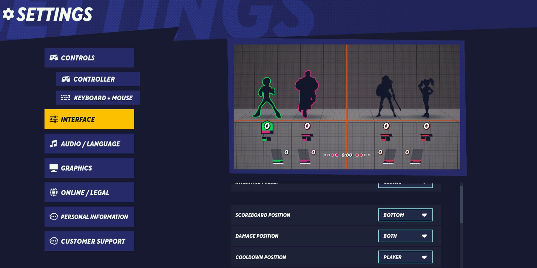 Multiversus - Settings Menu