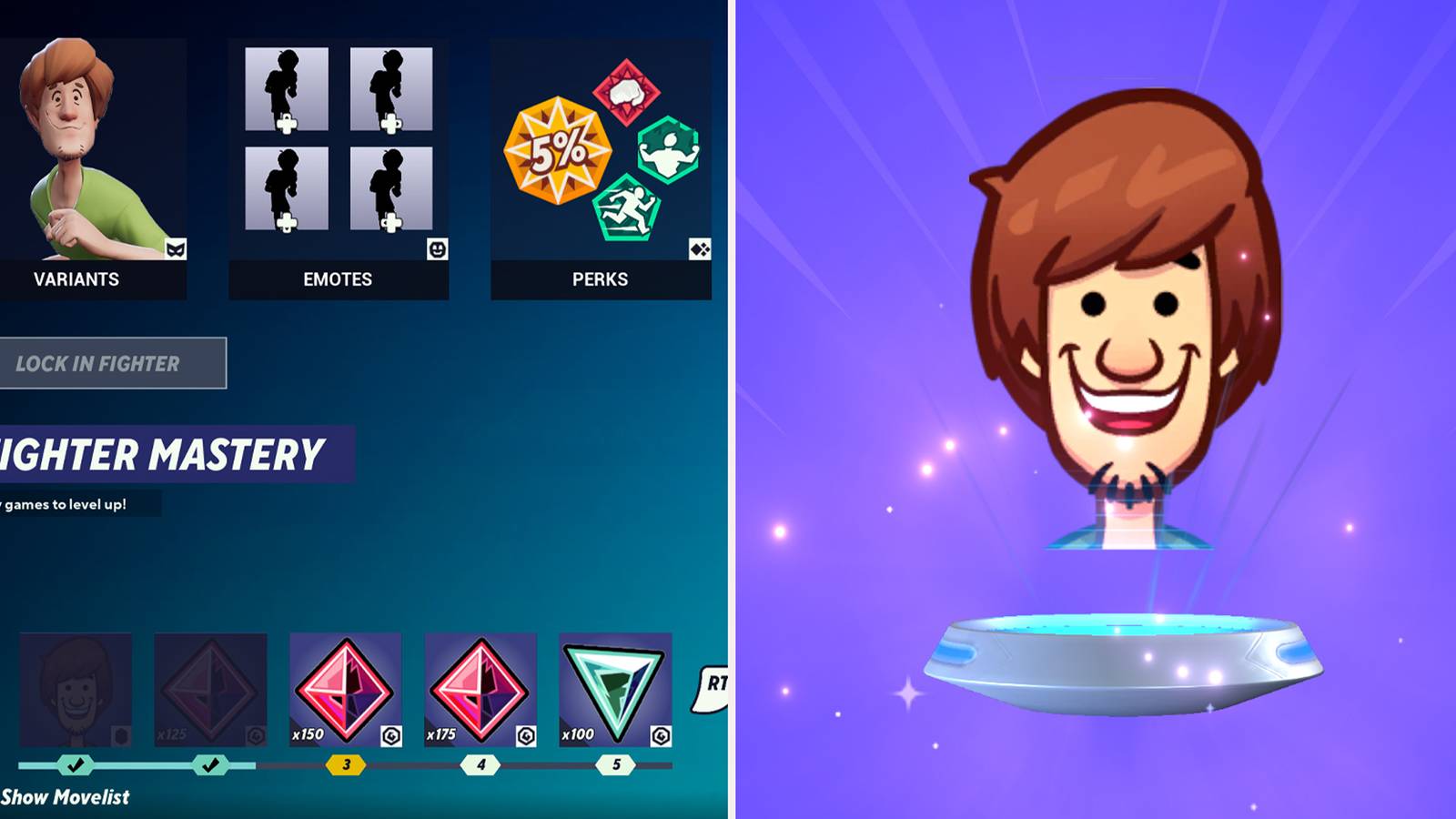 multiversus shaggy fighter mastery