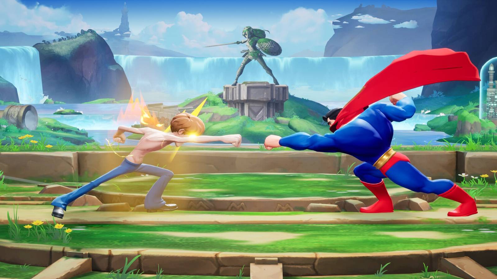 multiversus-shaggy-vs-superman-punch-sky-background-2200x1100