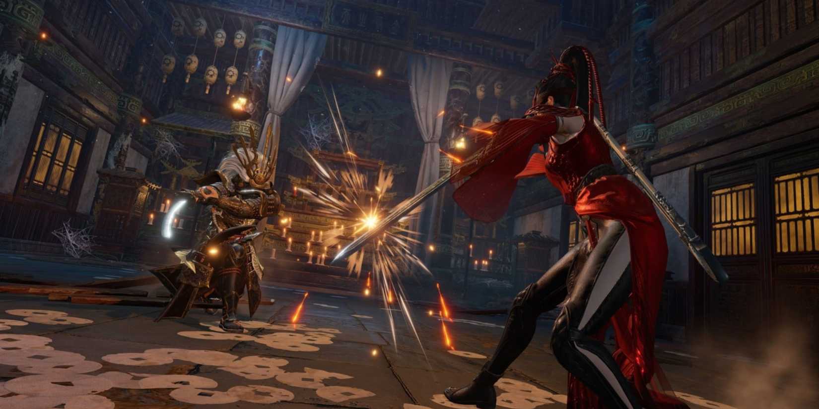 a fight scene in naraka bladepoint.