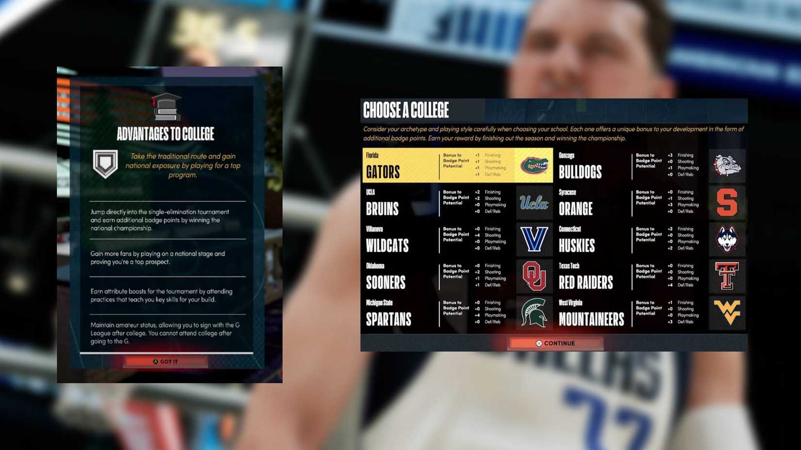 NBA 2K22 college boosts for career mode