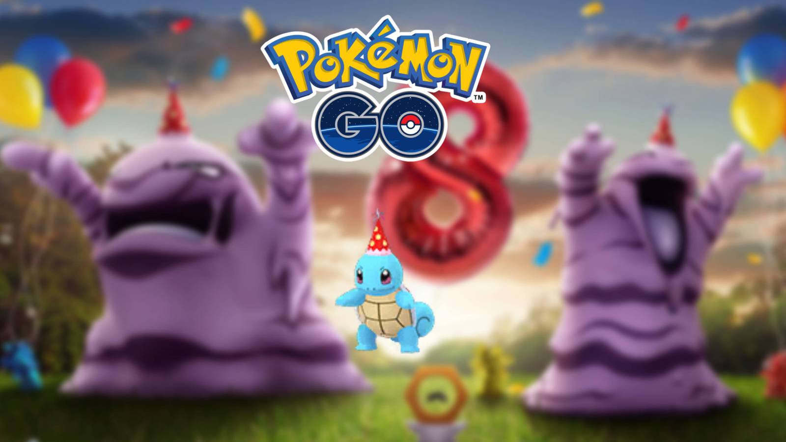 pokemon go 8th anniversary shiny party hut squirtle