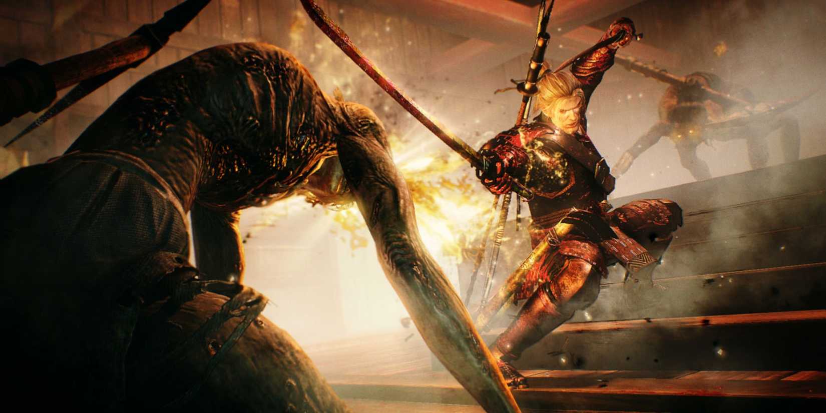 Nioh player fighting an enemy with a katana.